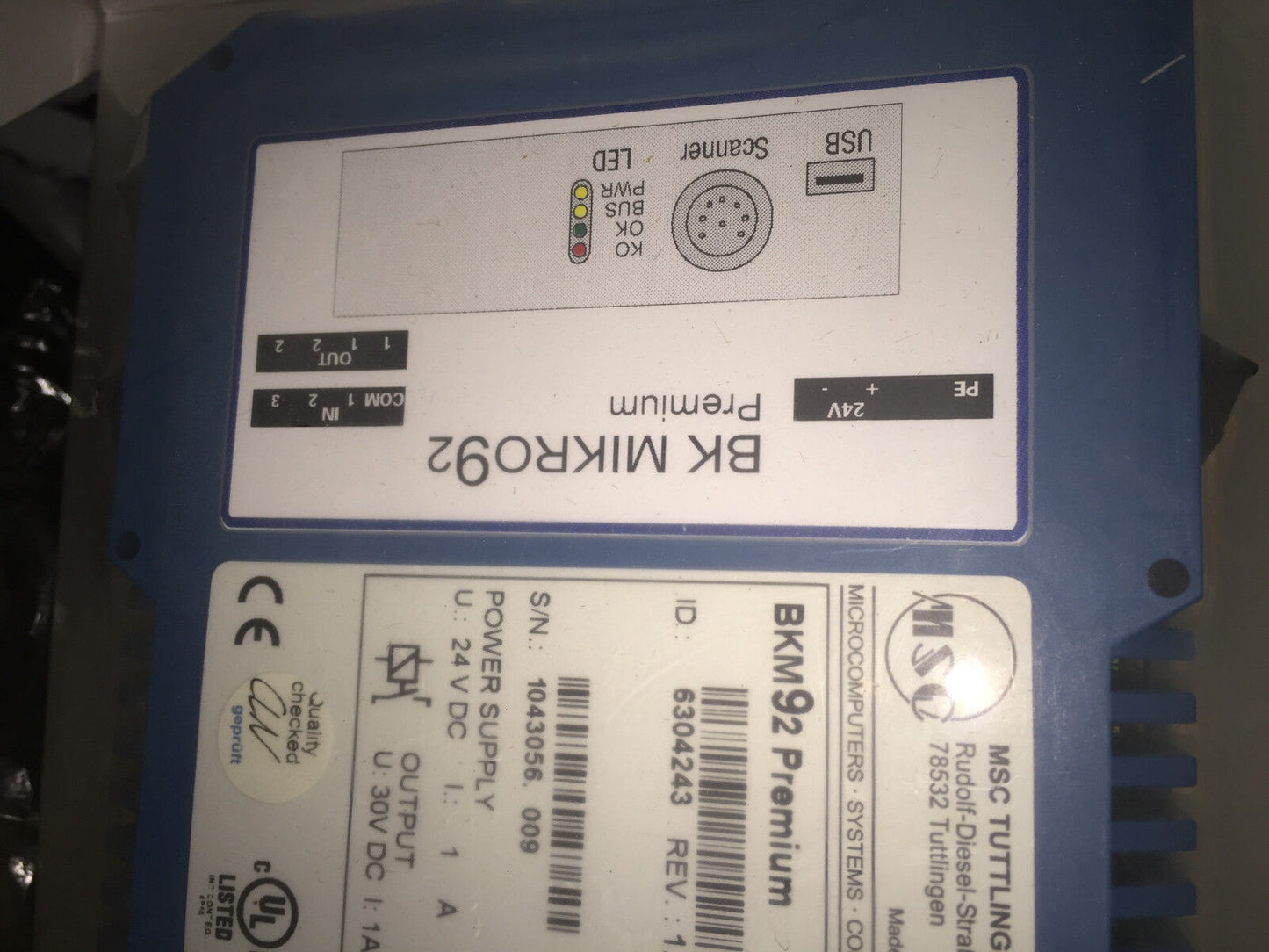 New Bk Mikro Bkm92 Premium,6304243 Rev 1.03,Bk Micro92 Premium,Fk,Fc