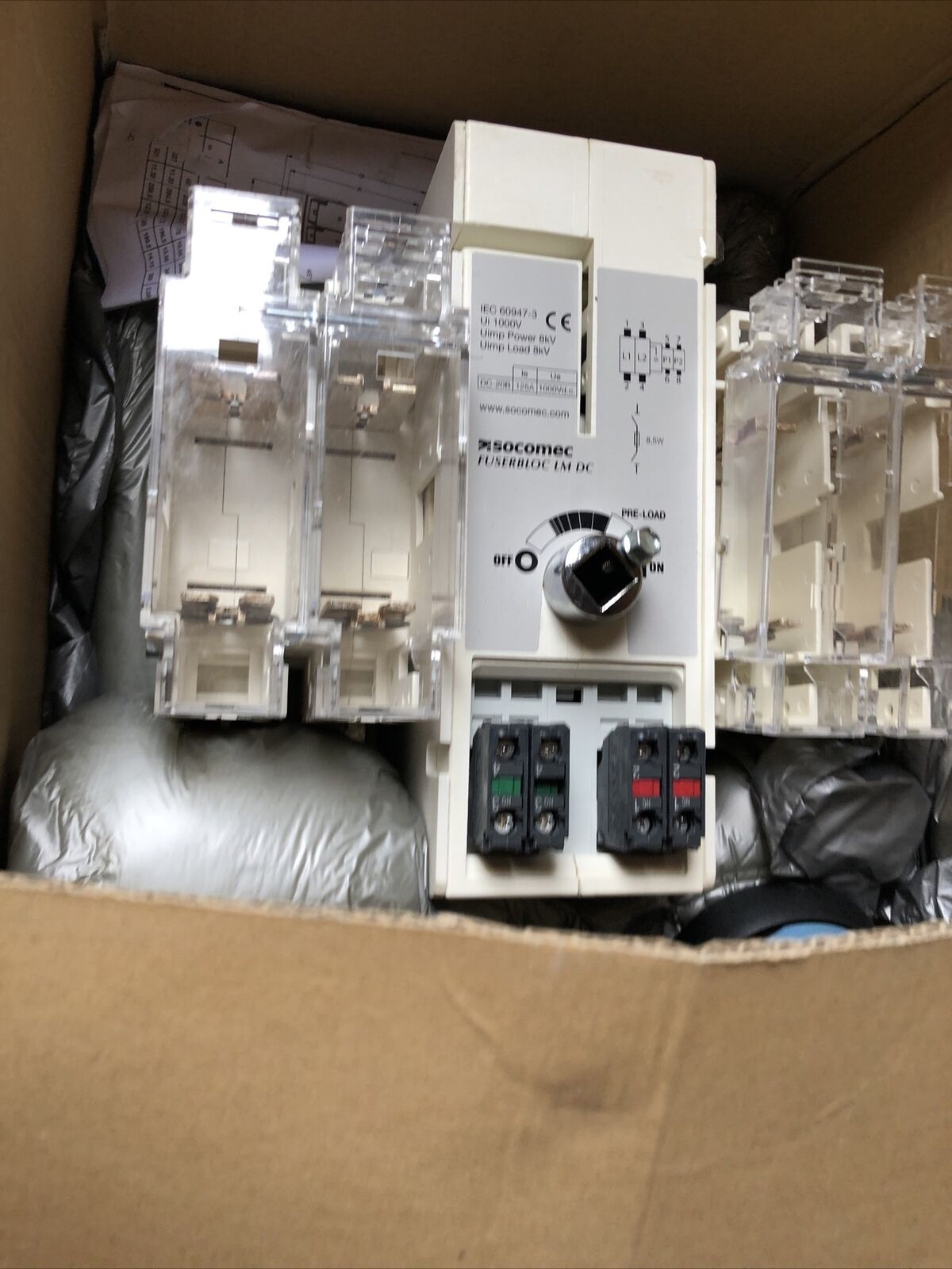 Socomec 38Dr 2012,Fuserbloc Lm Dc,Iec 60947-3 General Switch 125A,Ui 1000Vdc,Fm