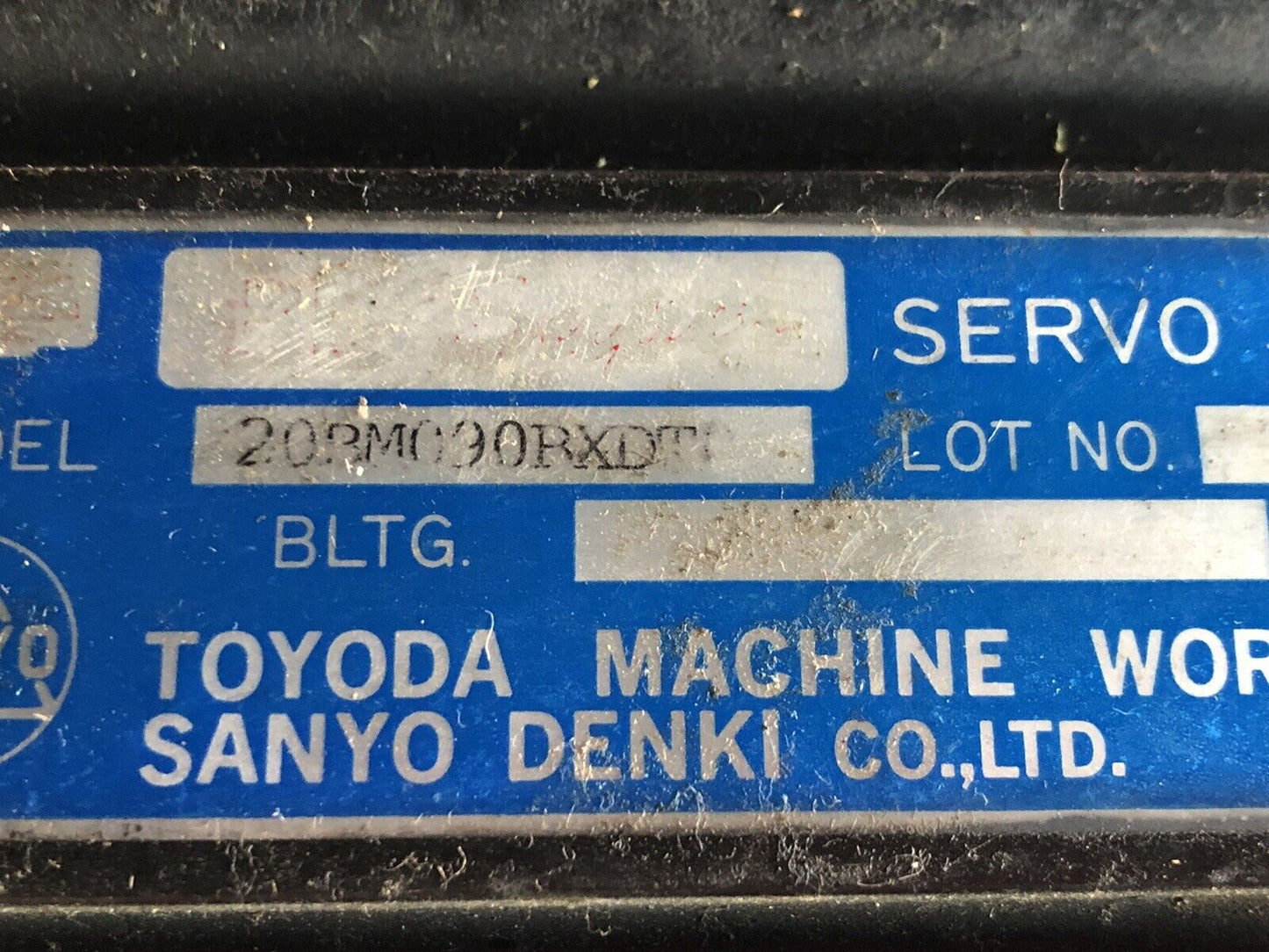 Toyoda 20Bm090bxdt0,Servo Motor,Sanyo Denki R12a831802,Shaft Dia. 7/8",Ck