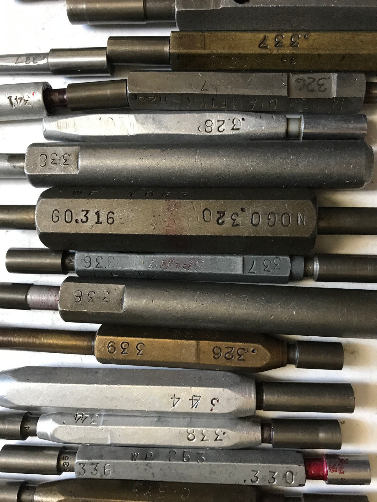 Lot The Pipe Machinery Go No Go Plug Gage .327,.334,.328,.338,.341,.326,.343,Et