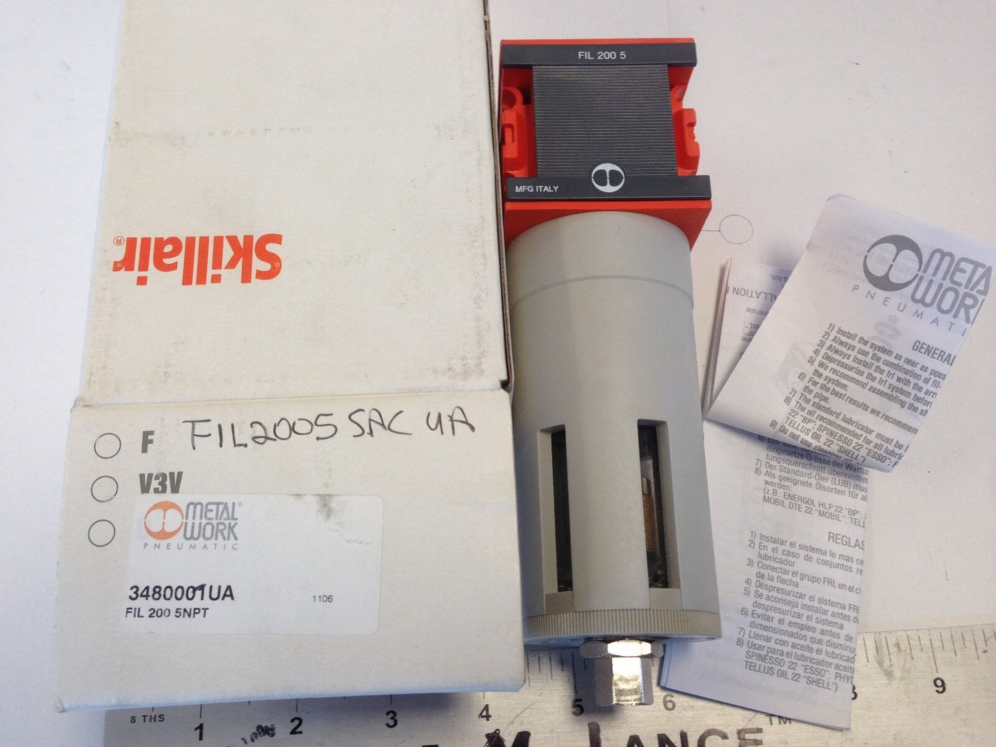 Metal Work 3480001Ua Pneumatic Filter Fil 200 5 & 3/8" Plate Kit Regulator,Dg