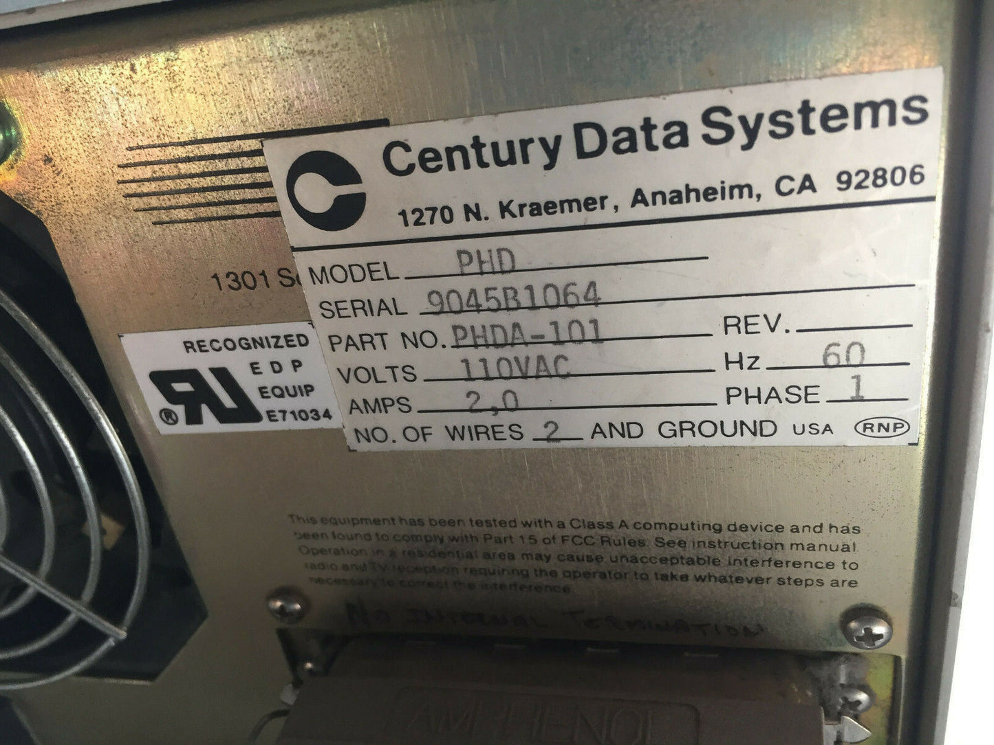 Amcodyne Phda-101, High Performance Storage Subsystem,Amcodyne,Cerplex Phd,Sl