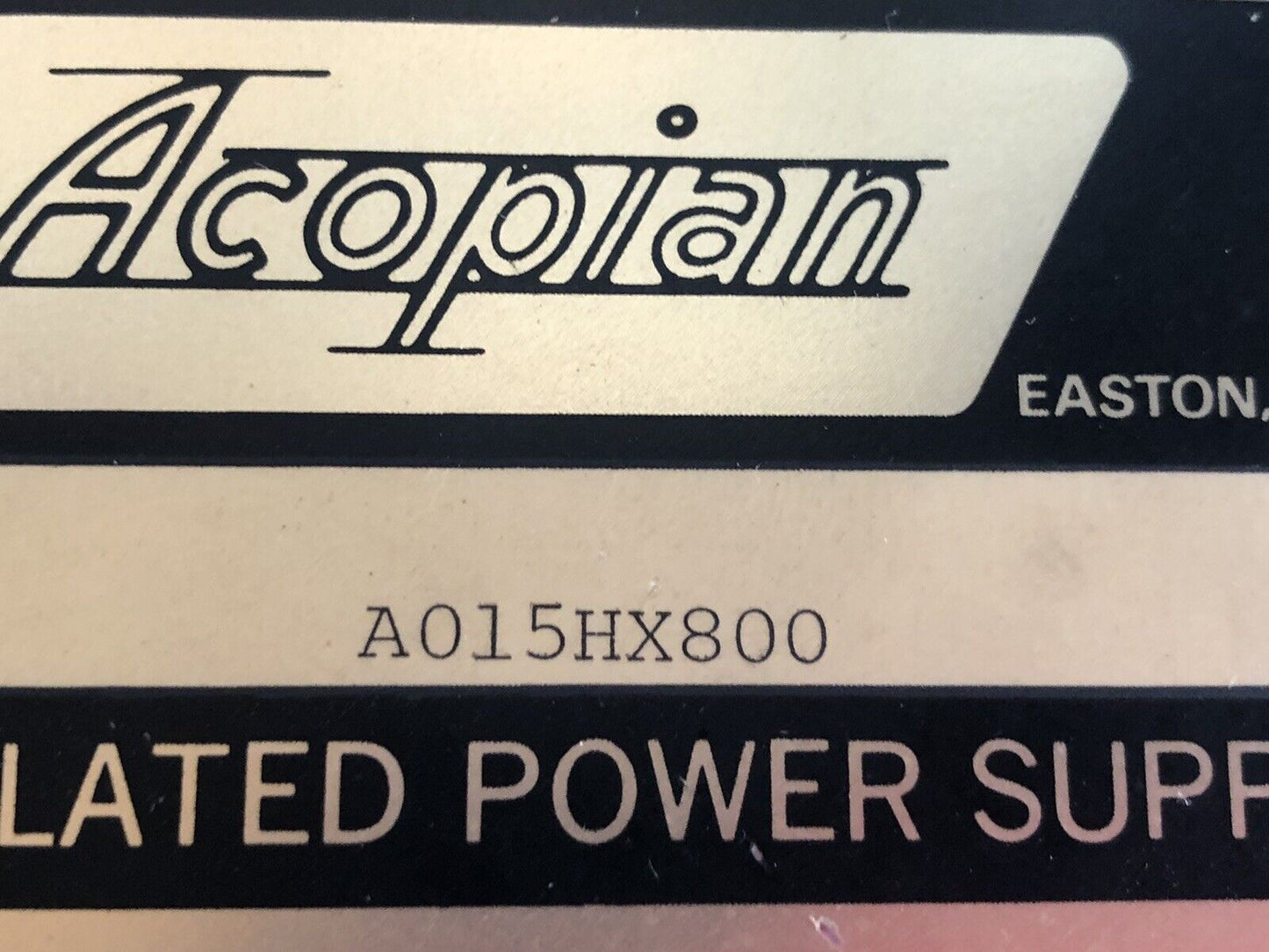 Acopian A015hx800 Regulated Power Supply Ao15hx800,Dk
