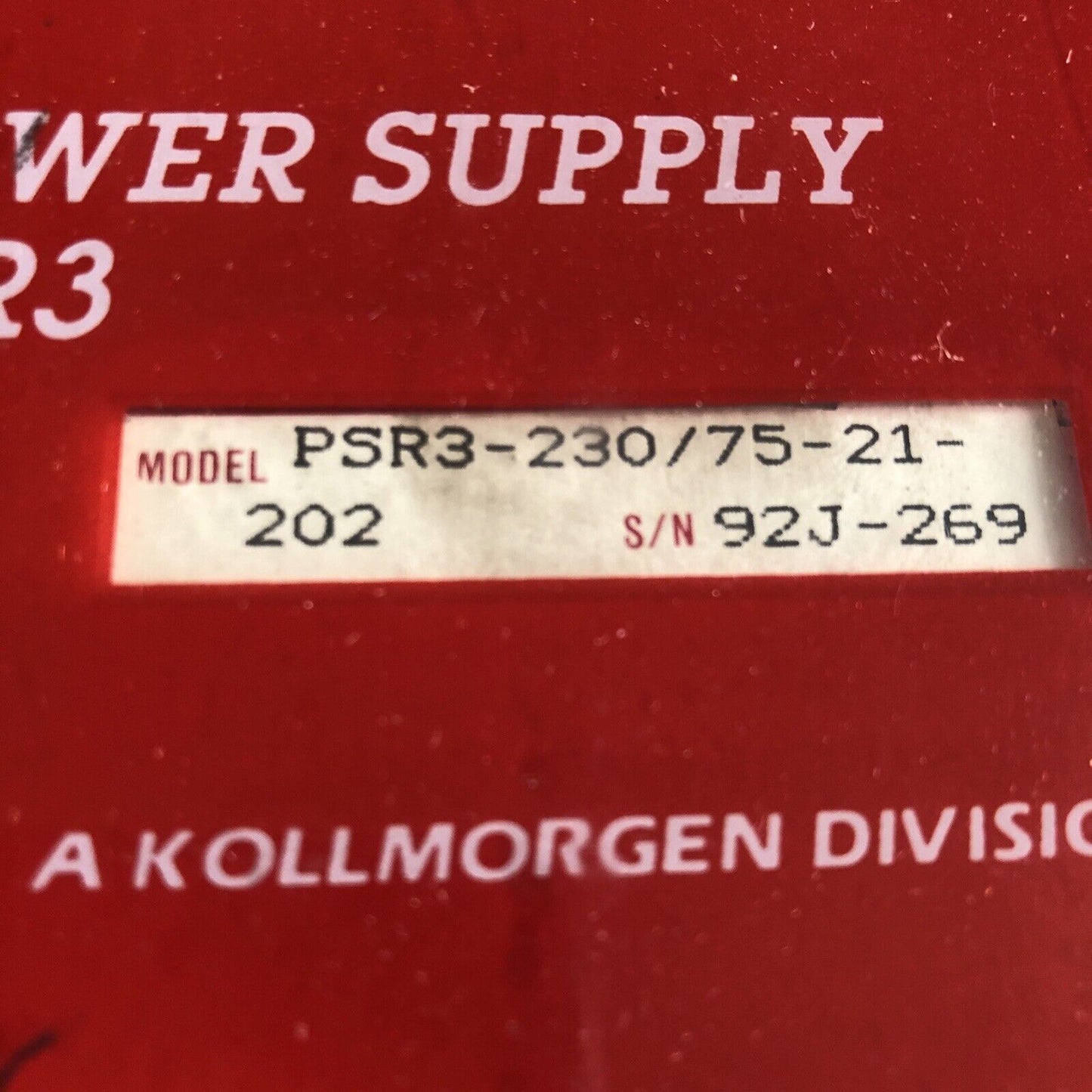 Industrial Drives Psr3-230/75-21-202,Psr3 Kollmorgen Power Supply,Br