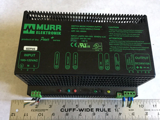 Murr Electronik Mps10-110/24 Single Phase,85054 Switch Mode Power Supply,Cx