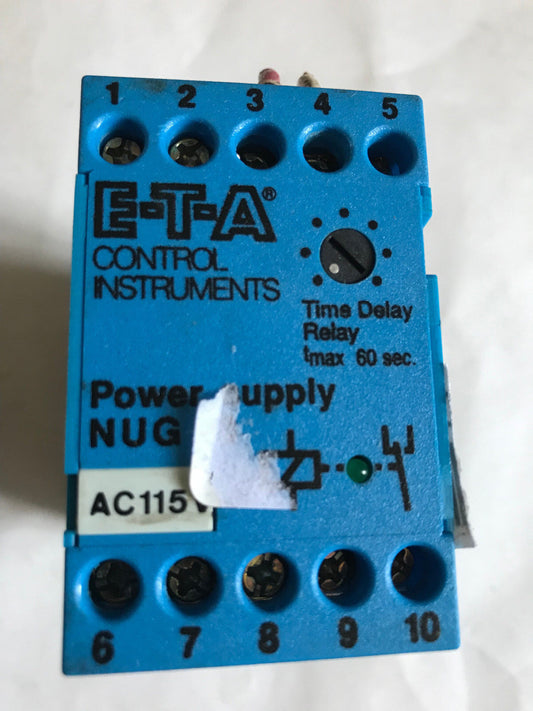 E.T.A Controls Nug 03 Ac Control Time Delay Relay Nug 03 Ac 115V/Dc 12V,Sr