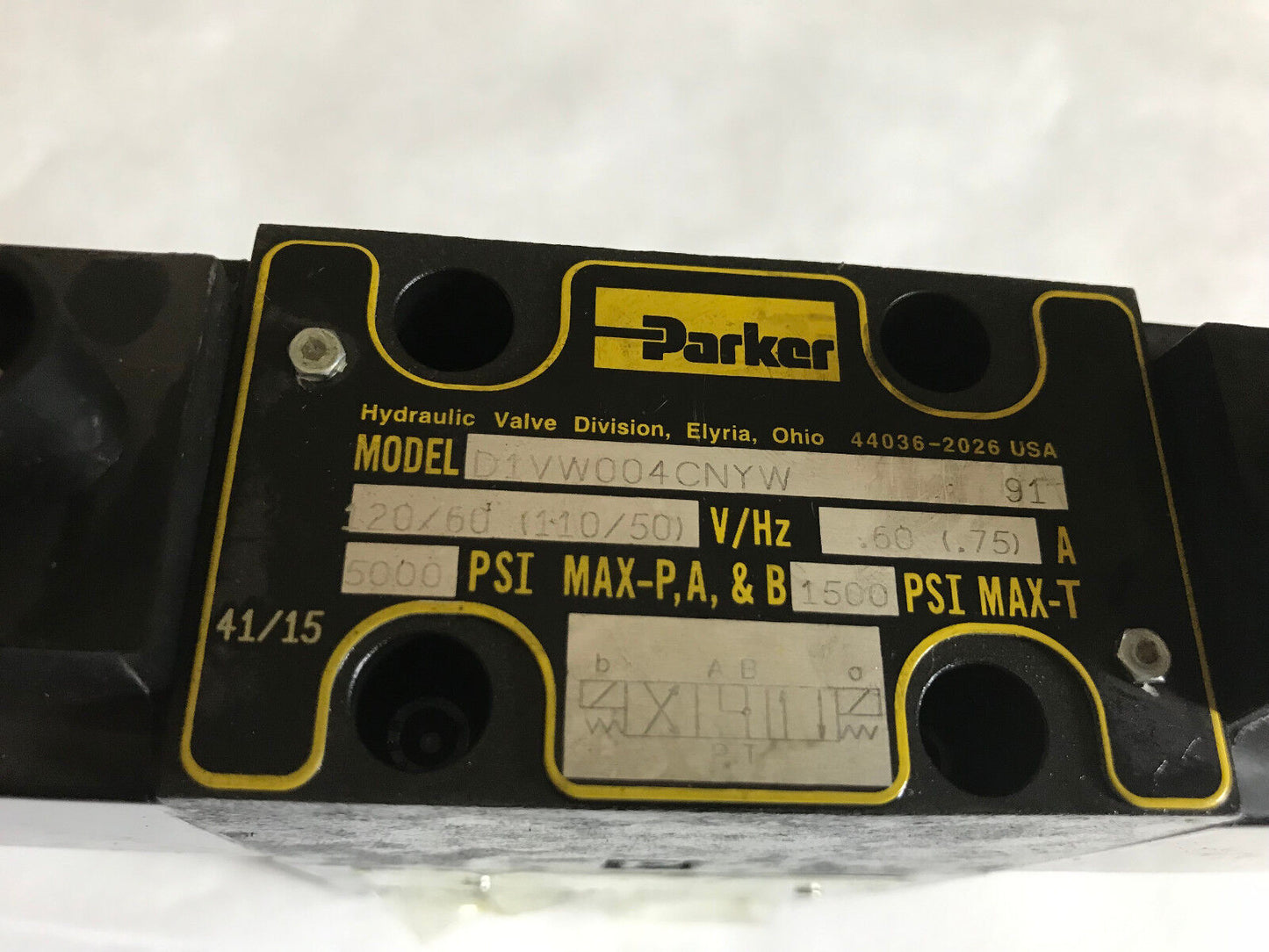 Parker D1vw004cnyw,Hyvair D0-Dpc1-Ab,D0-Fc1-Ab-Mo Hydraulic Solenoid Valve,St