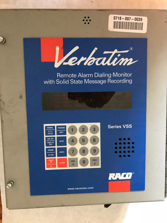 Raco V14220 Verbatim Remote Alarm Dialing Monitor W/ Solid State Message Re,Eo
