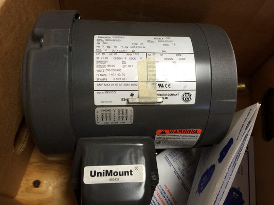 New Emerson U14s2ac F001 Motor, 1770-Rpm,230/460Vac,F001 6203-2Zjc3, .25-Hp,De