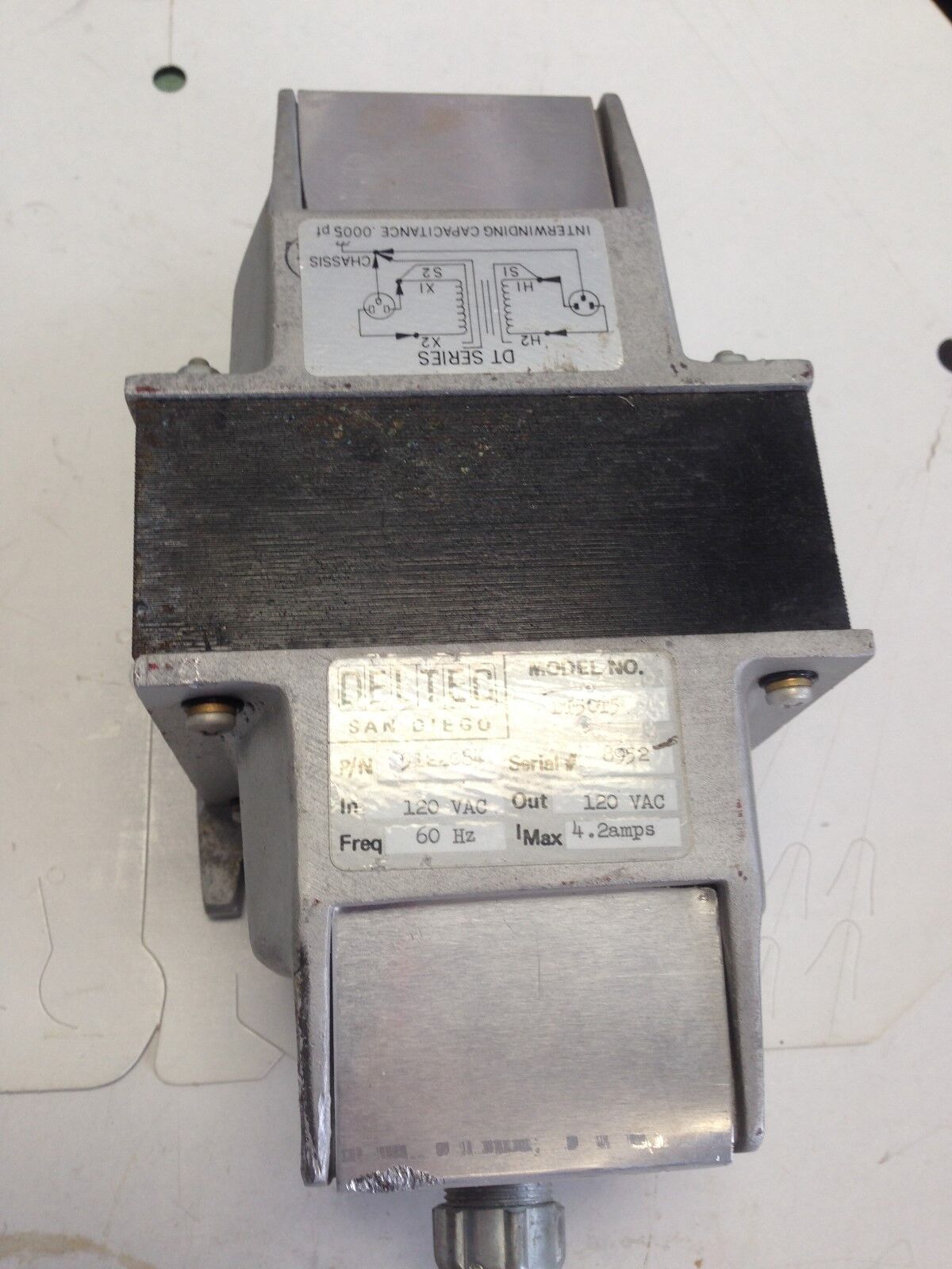 5122084 Deltech Dt50t5 Transformer 4.2Amp 120Vac 60Hz,Eg