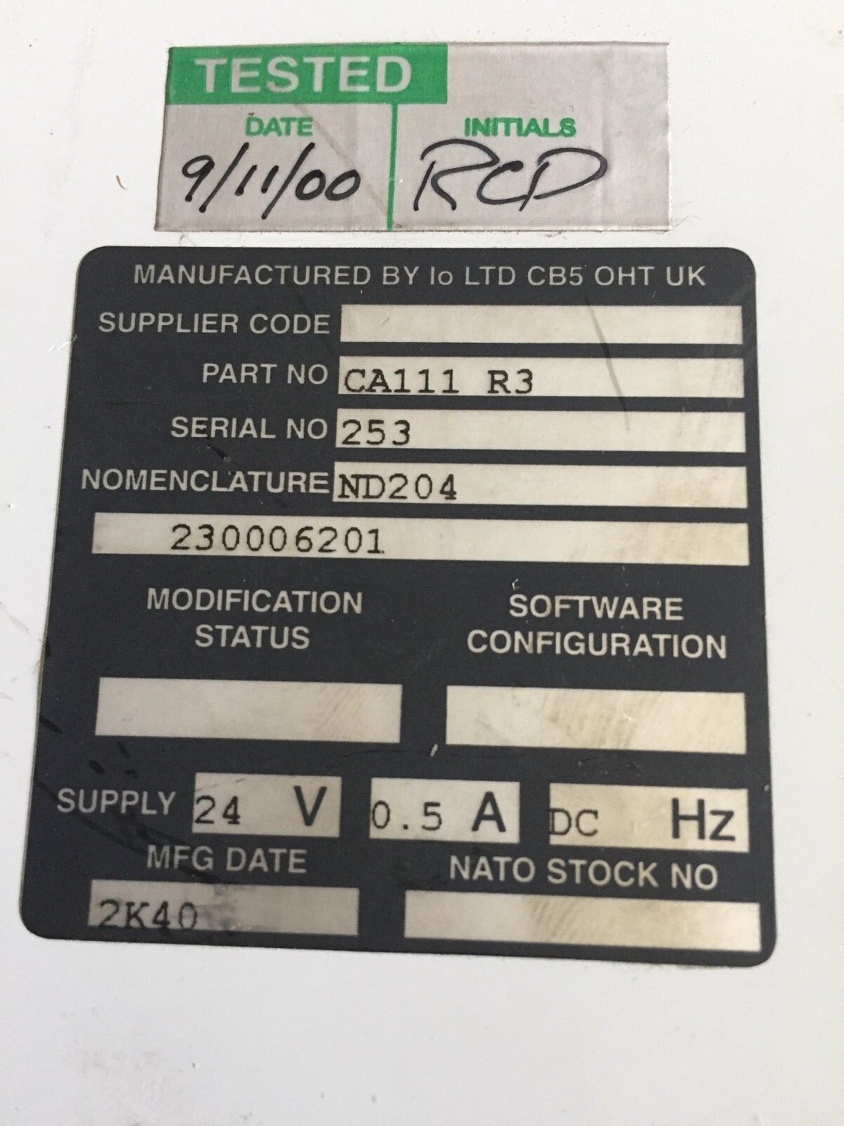 Io Ltd Ca111 R3,C3150,Db8r8, Network Control Module,Tc