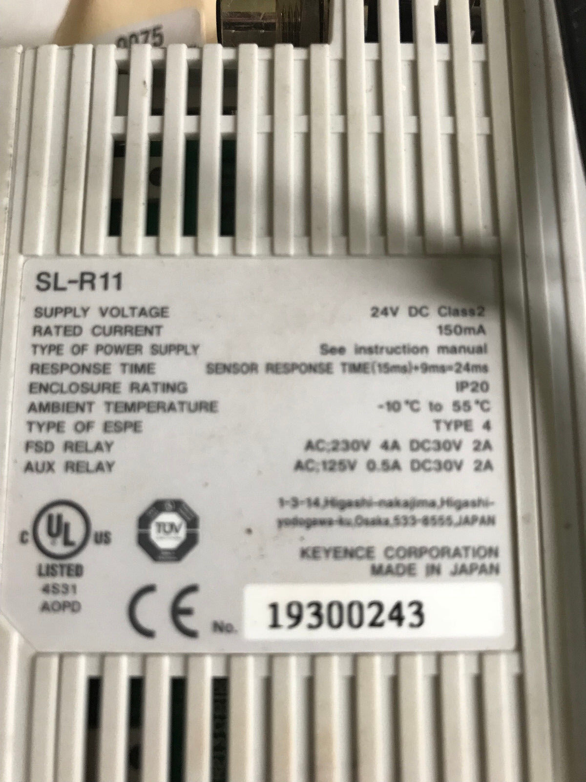 Keyence Safety Power Supply Interface Control Sl-U2,Sl-R11,Op-42365,Sf
