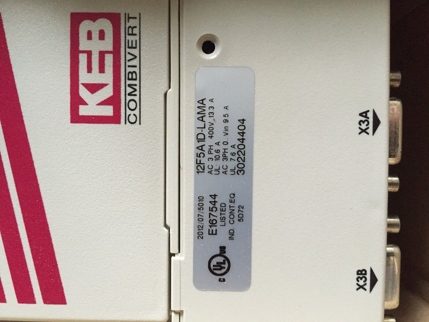 New Keb 12F5a1d-Lama Combivert F5 Drive  Power 6,6Kva Ac 5.0Hp 2/4P,Dg