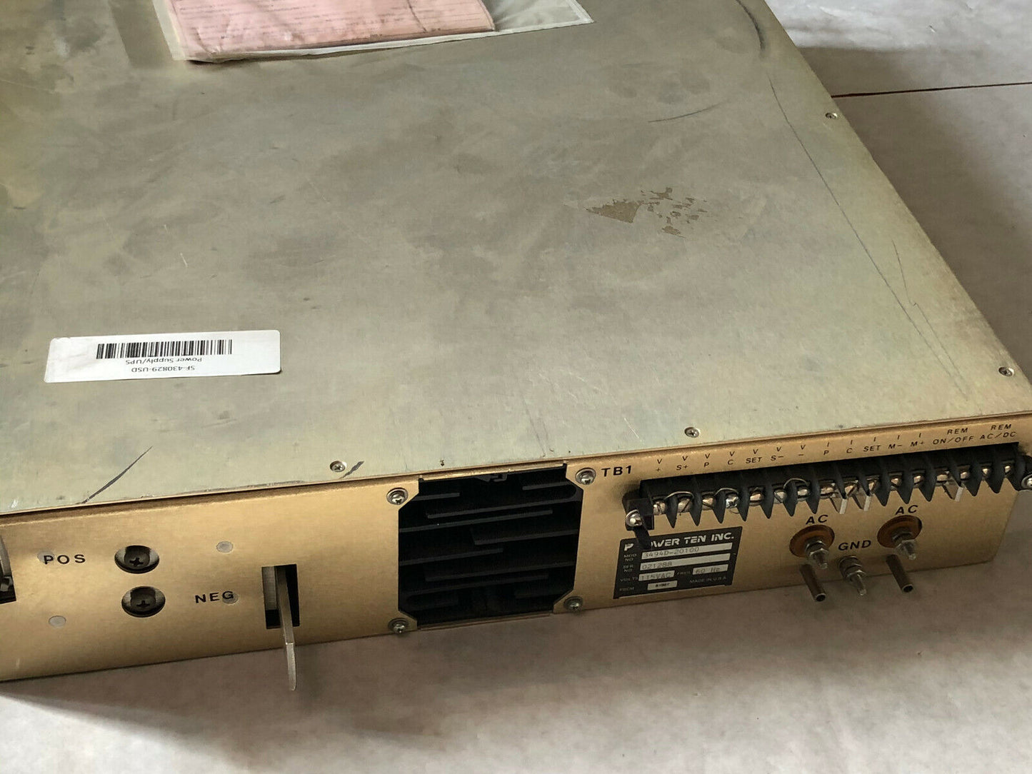 Power Ten 3494D-20100 Power Supply 208Vac,Aehr Test Systems 3494D-20100,Bg