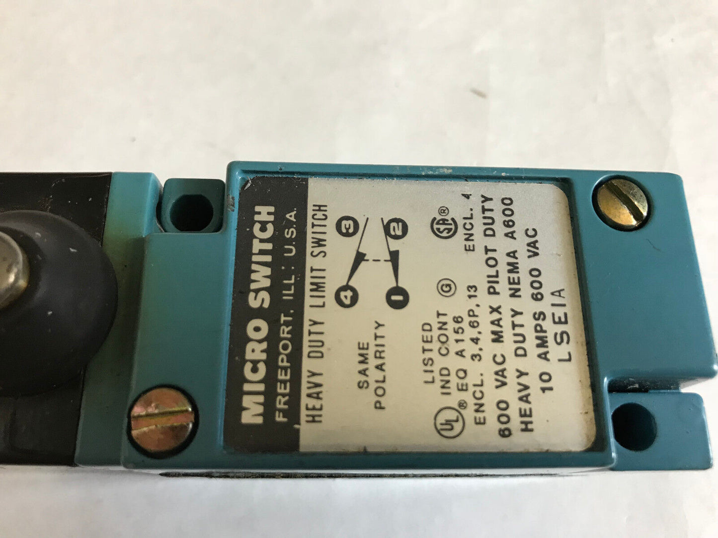 New Micro Switch Lseia Heavy Duty Limit Switch 10 Amps 600Vac,Ac