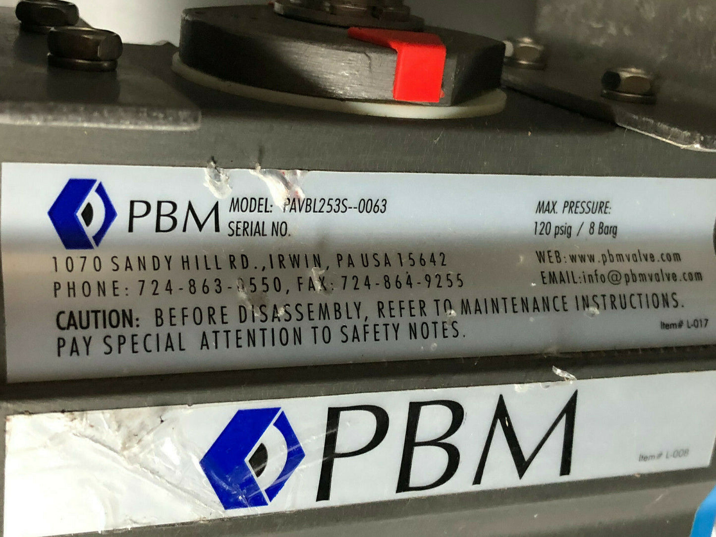 Westlock 2007Nby2e2m0200 Valve Positioner,Pbm Pavbl253s--0063,Asco Ef8320g202,Tj