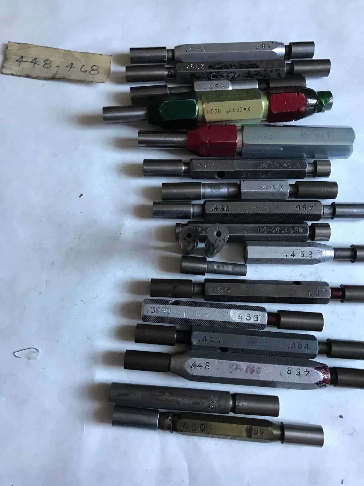 Lot The Pipe Machinery Go No Go Plug Gage .458,.460,.456,.464,.468,.448,.468,Sa