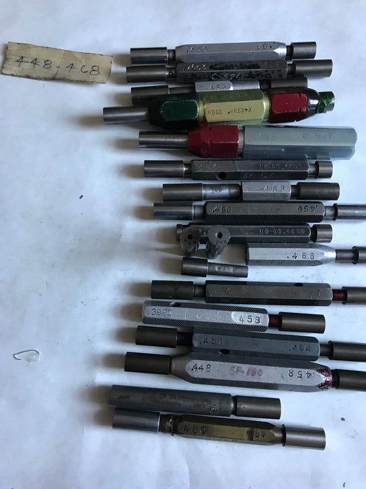 Lot The Pipe Machinery Go No Go Plug Gage .458,.460,.456,.464,.468,.448,.468,Sa