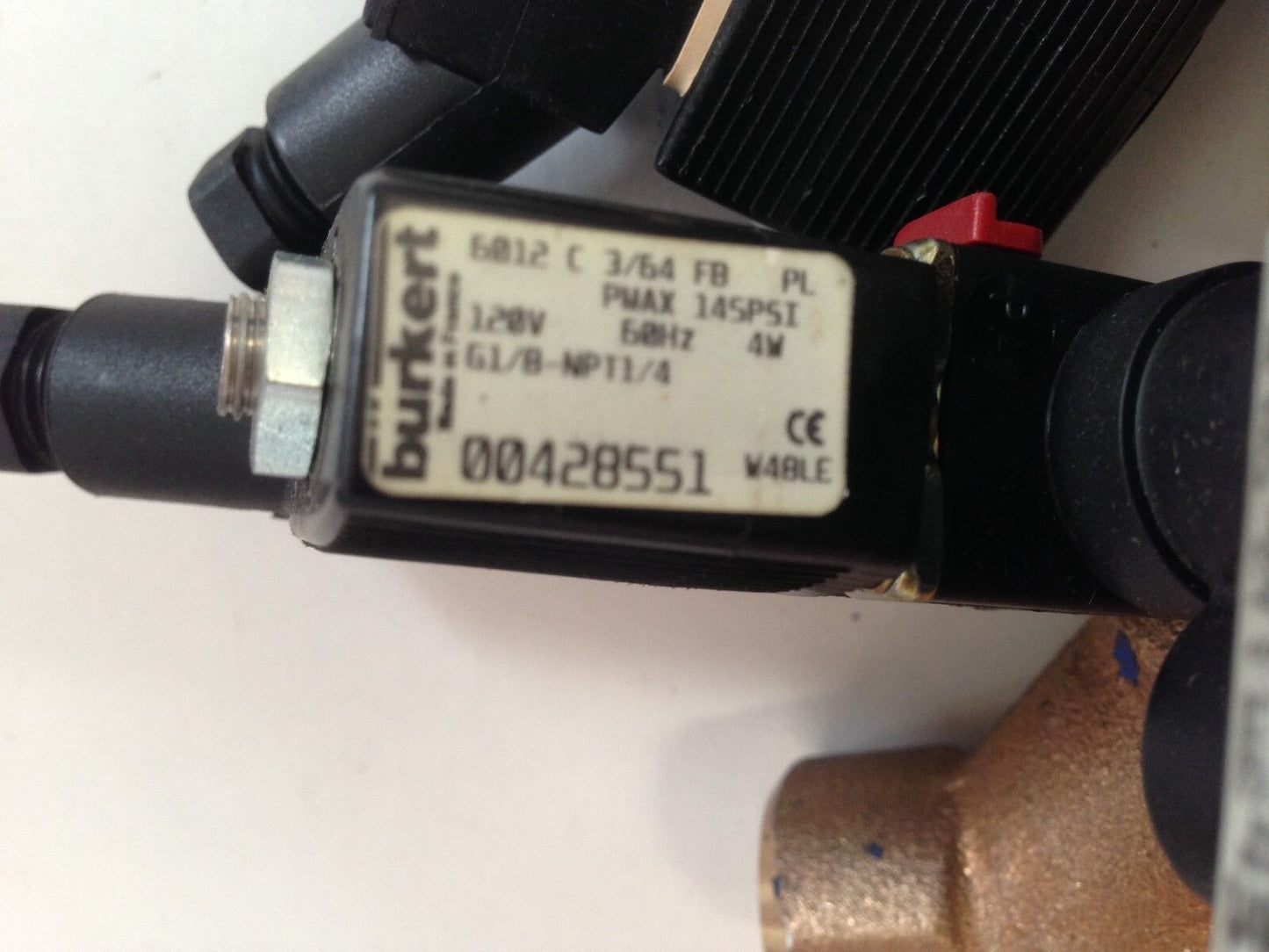 3/8" Npt Burkert 2000-A-1/2 Ptfe Bz Pneumatic Piston Seat Valve Nc,00428551,Ag