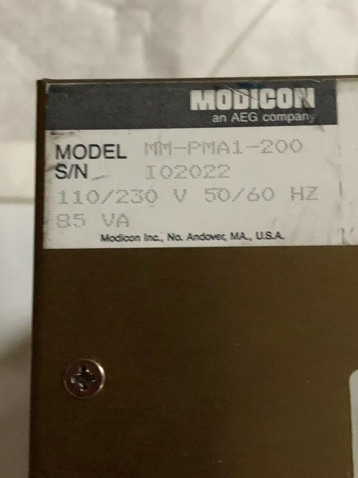 Modicon Mm-Pma1-200,Aeg Mm-Pma1-200,92-00688-01 Controller,Fm