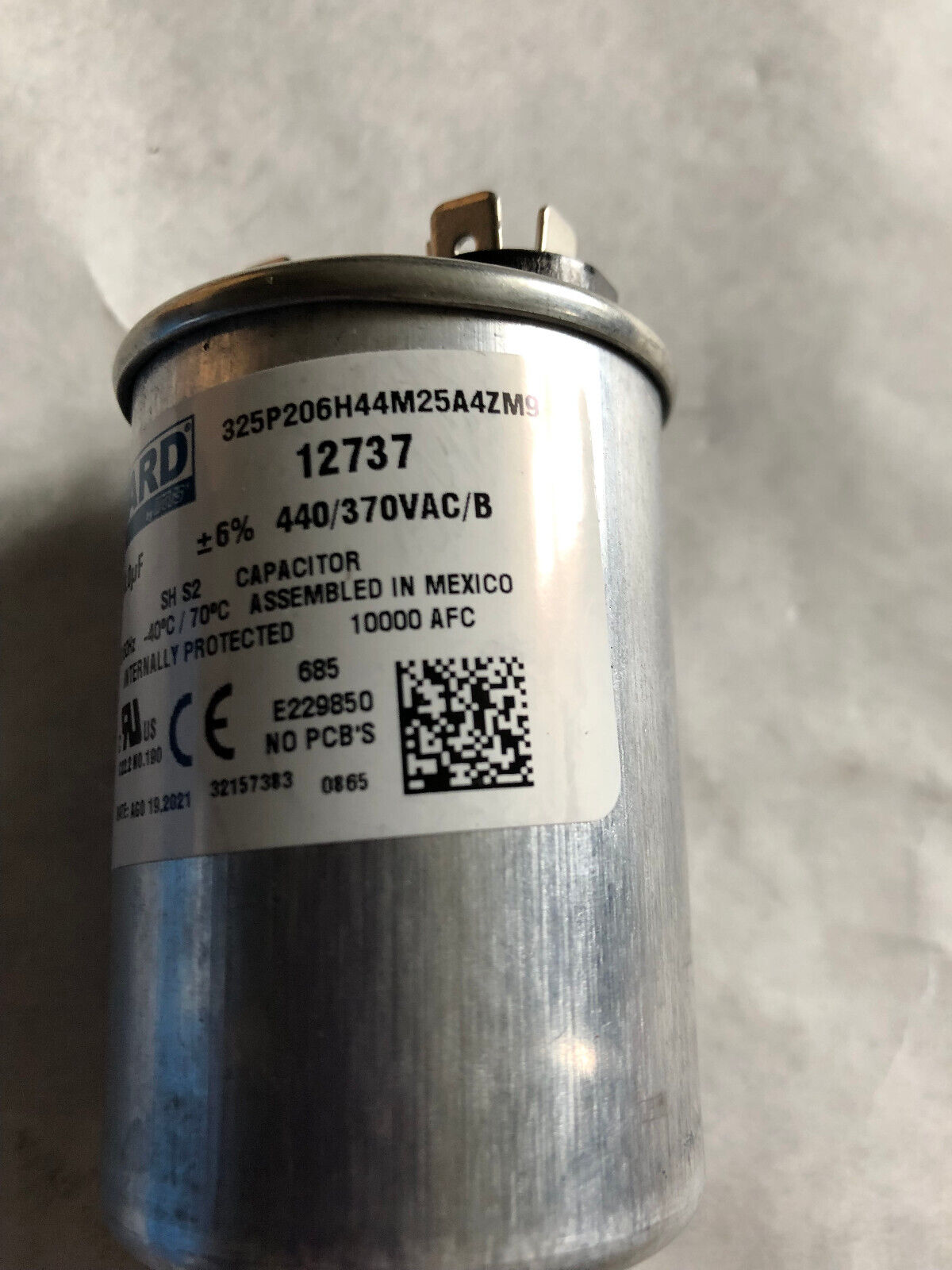 New Jard 20.0Uf, Mfd 440/370 Vac Round Motor Run Capacitors # 12737,Bv