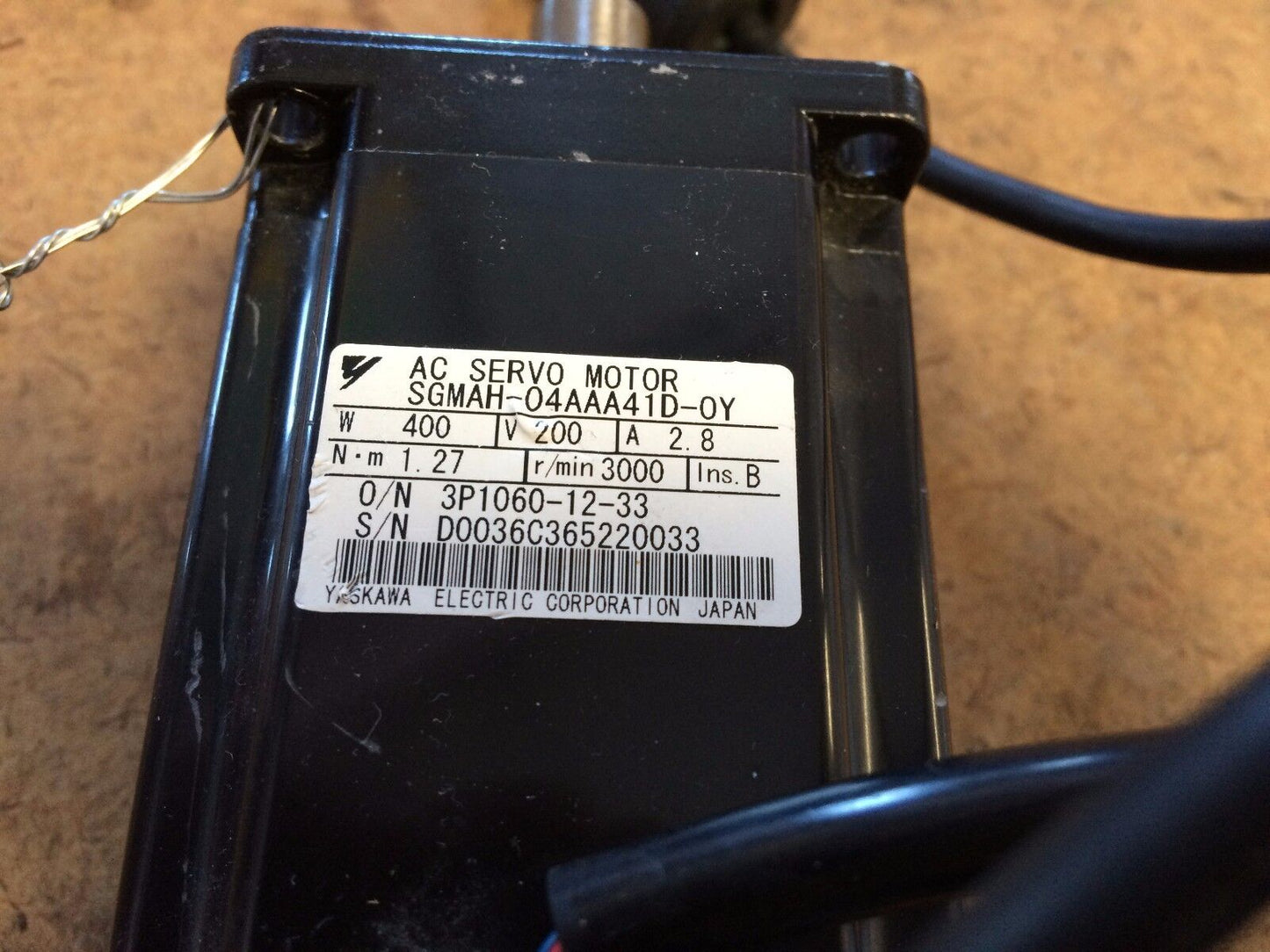 Yaskawa Sgmah-04Aaa41d-0Y Ac Servo Motor,2.8A,3000-Rpm,Sgmah-04Aaa41d-Oy,Ck