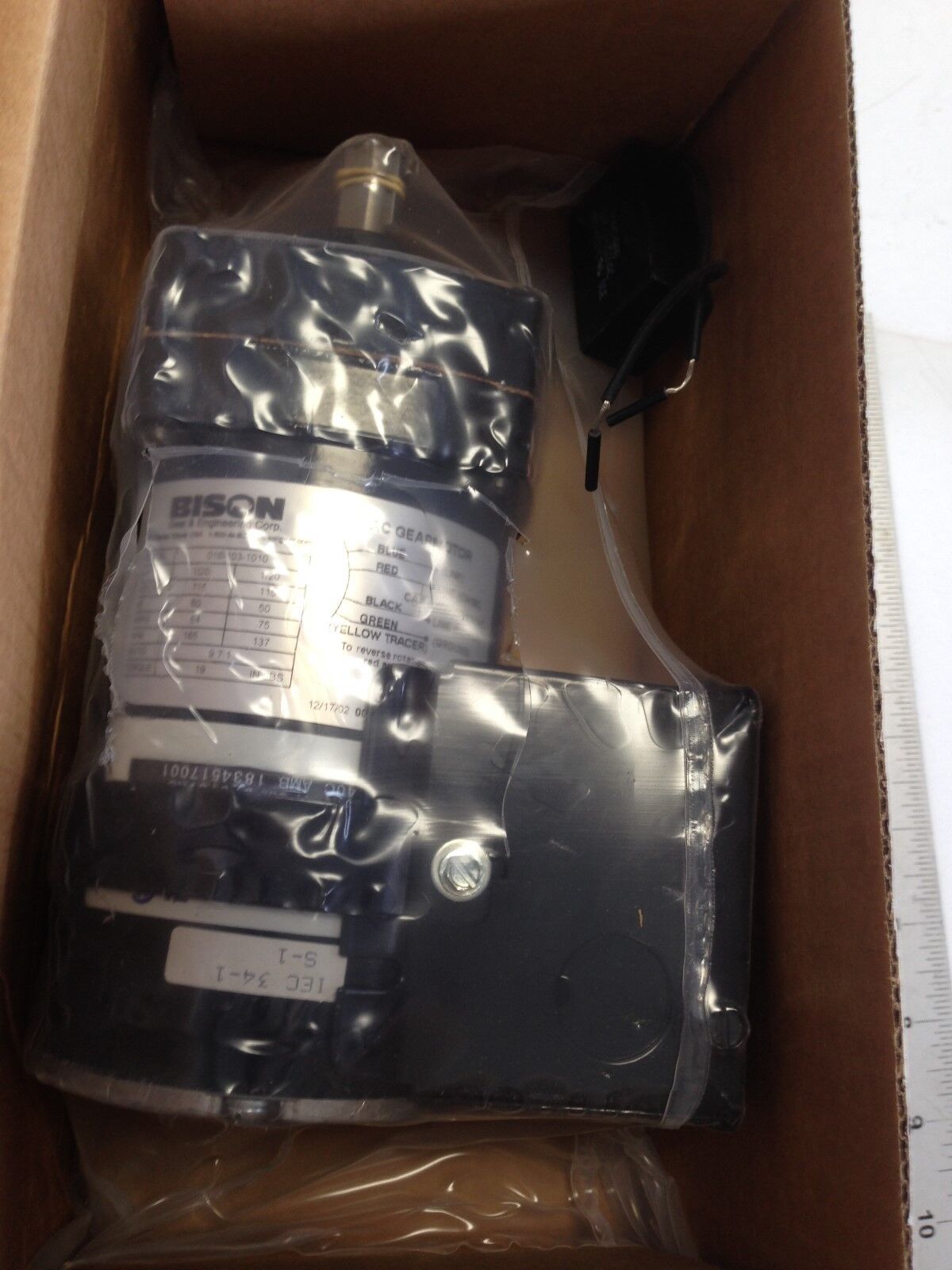 New Bison 016-103-1010 Gear Motor Gearmotor 1/20Hp Ratio 10:1 165Rpm,Ey,Di