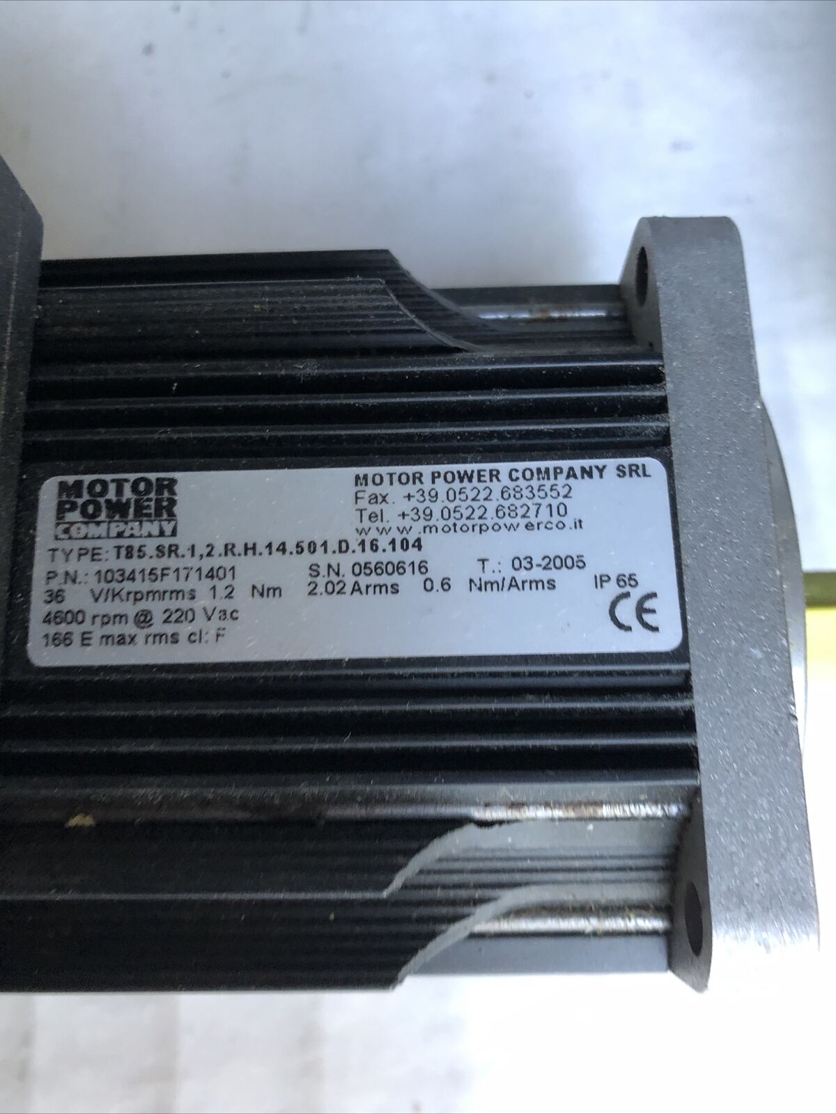 New 103415F171401 Motor Power Company T85.Sr.1,2.R.H.14.501.D.16.104,4600 Rpm,Fi