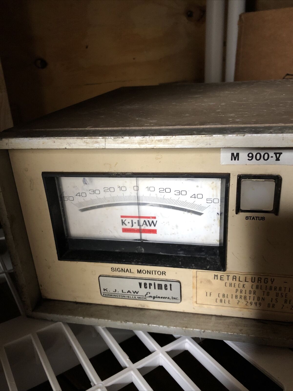 K.J. Law M900-V Verimet Signal Monitor, 120Vac, 60Hz   Plc Controller,Fb
