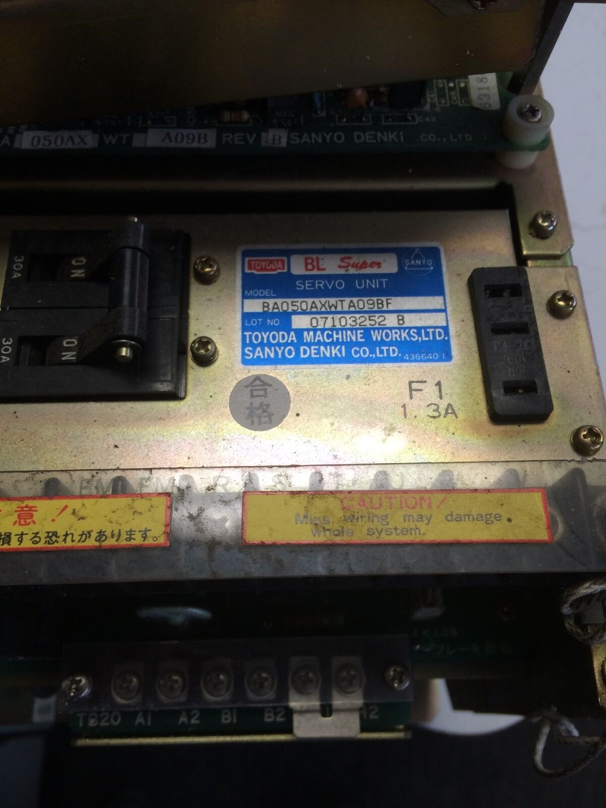 Sanyo Denki Ba050axwta09bf Bl-Super Servo Unit,R-Work,Toyota Ra15a18004,Bg