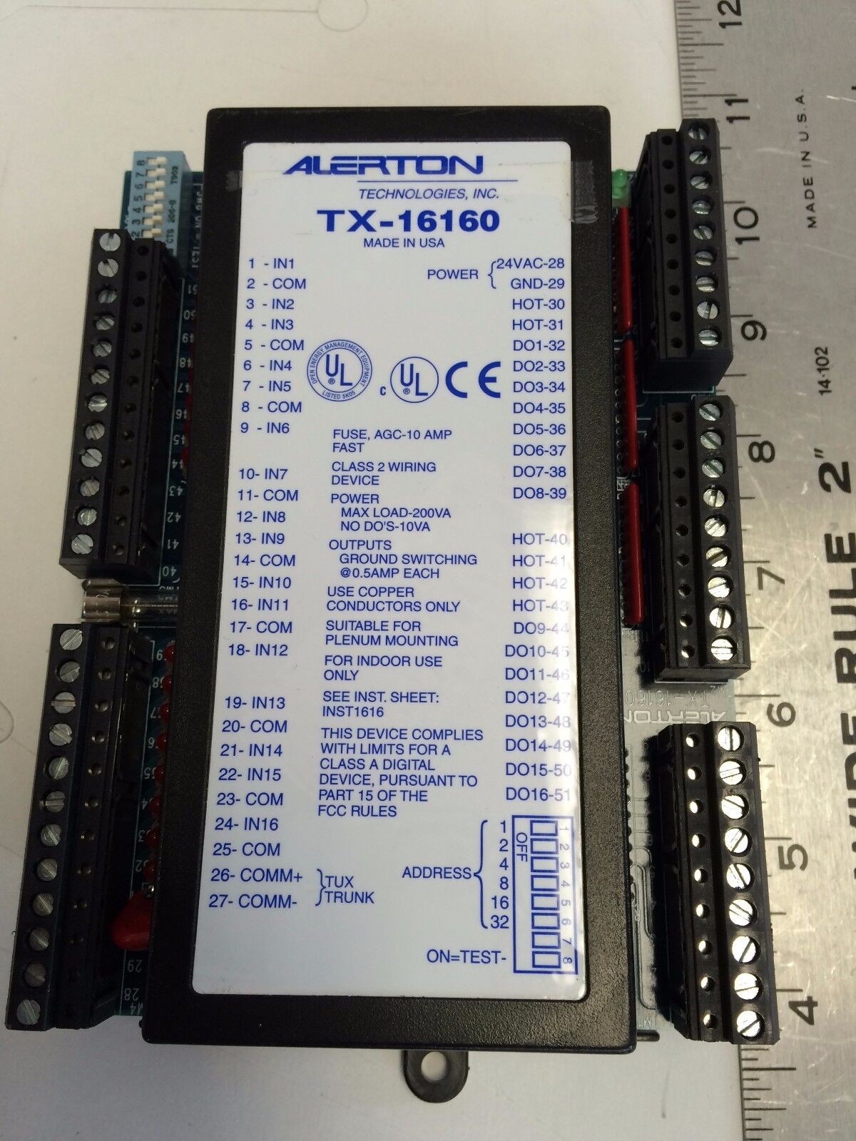 Alerton Tx-16160 Controller Programmable Logic,Ch