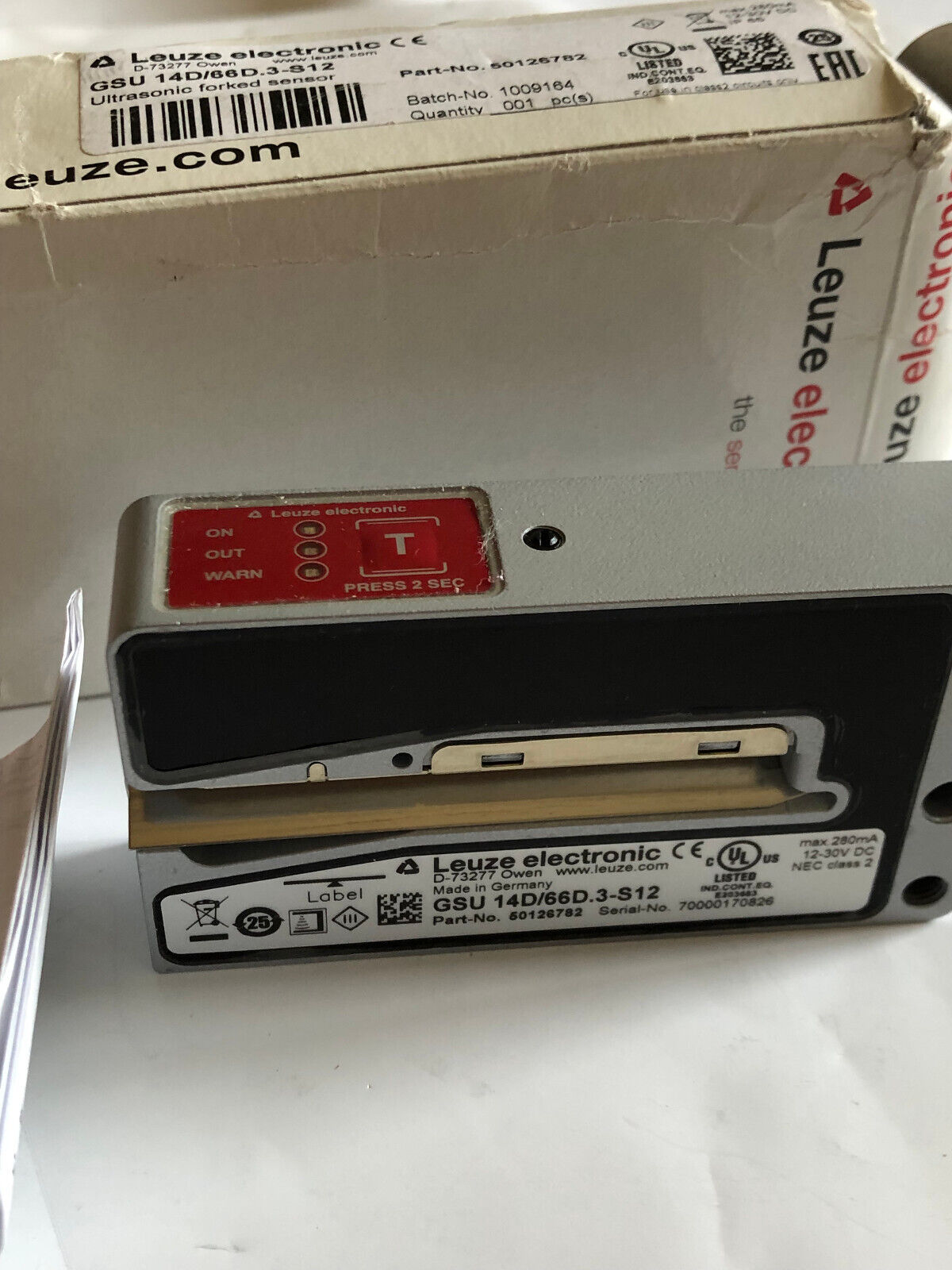 New Leuze Gsu 14D/66D.3-S12,50126782 Ultrasonic Forked Sensor,Gsu14d/66D.3S12,Fm