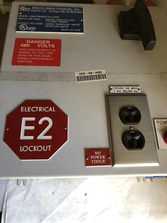 Electro-Matic Emld3m4g2ts1l4s6r Transformer Disconnect,Tb