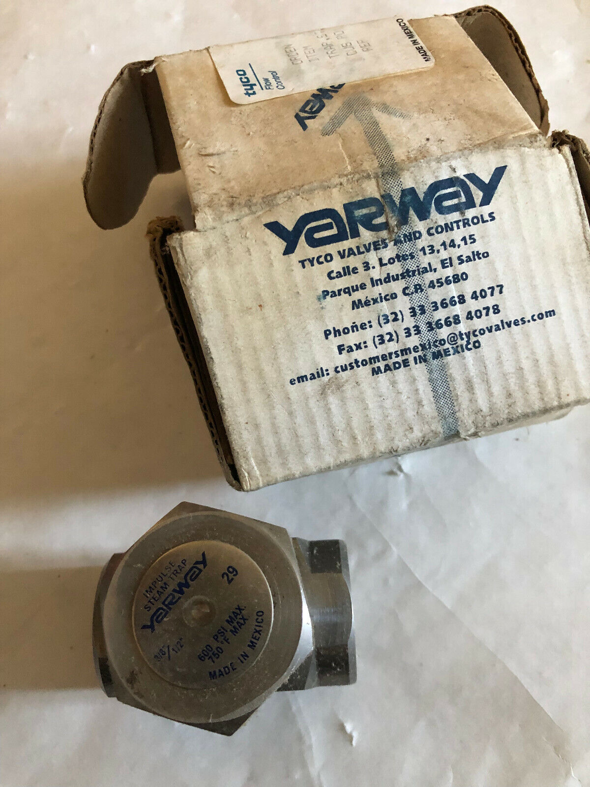 New 1/2" Npt Yarway 29 Impulse Steam Trap,600 Psi Valve,750 F,3/8/1/2" 29,En,Bp