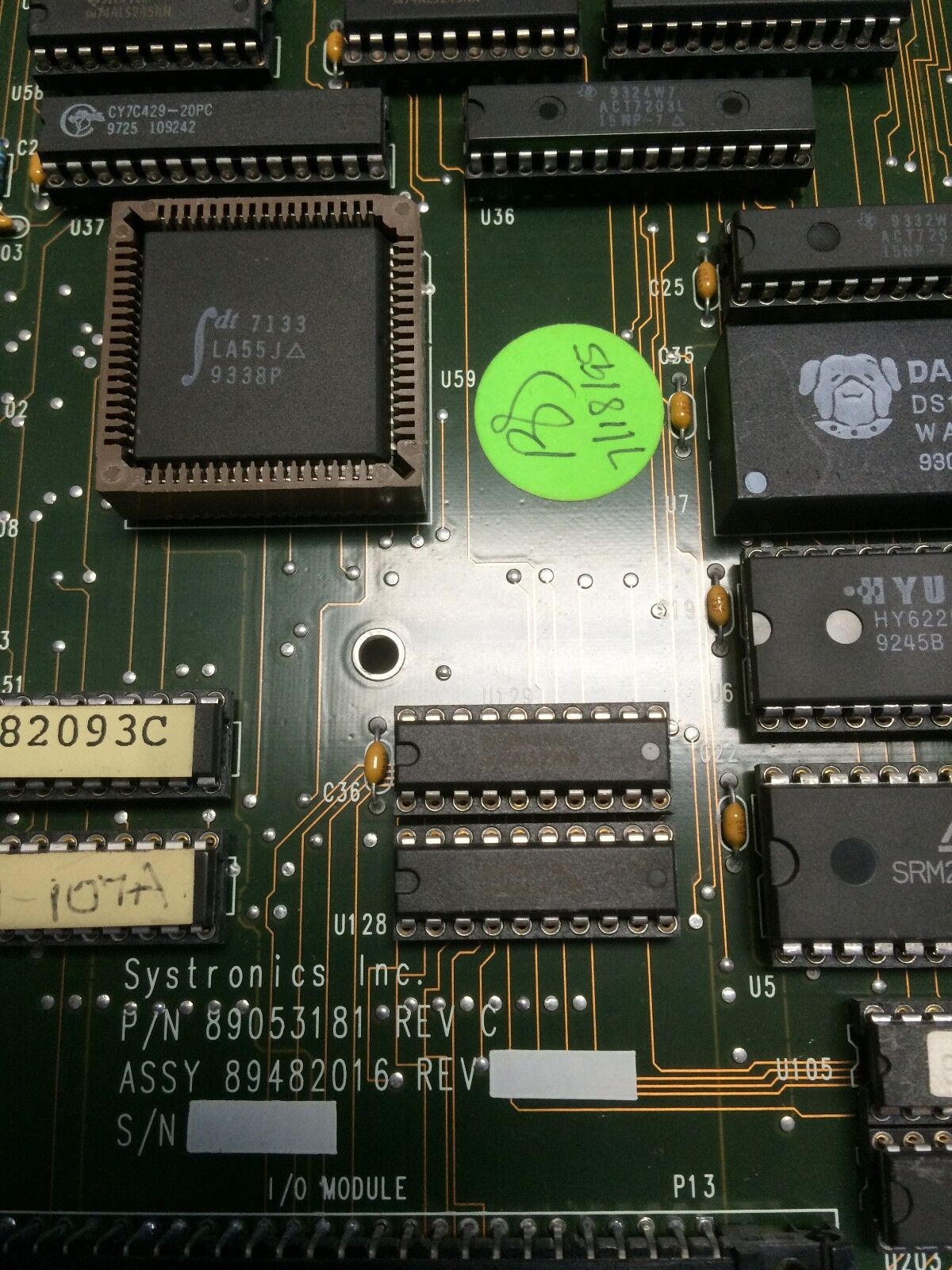Systronics 89053181 Rec.C, 89482016  Circuit Board W/ 89482037 Bt121,Bv