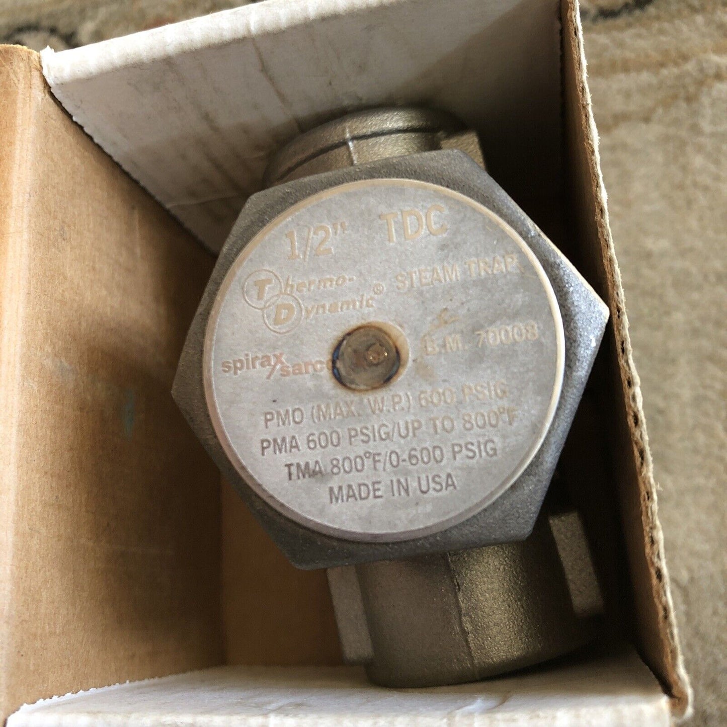New 1/2" Npt Tdc Spirax Sarco Thermo-Dynamic Steam Trap B.M. 70008 ,Eb,Aj
