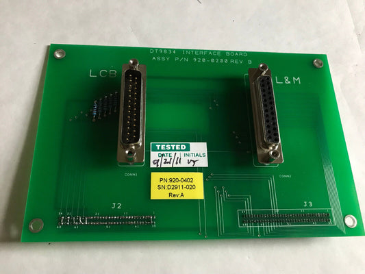Spire Lcb Dt9834 Interface Boards Pcb, 920-0200 Rev B L&M,Sb