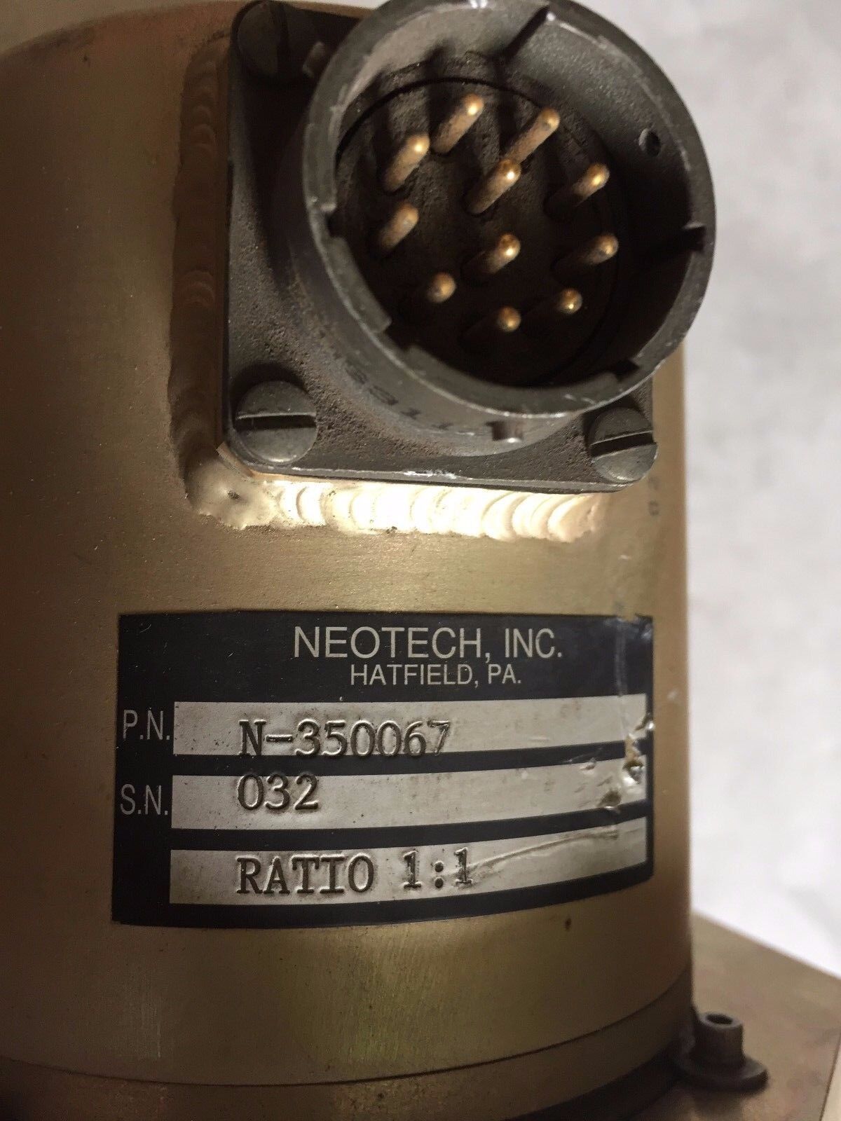 Neotech N-350067 Resolver, Ratio: 1:1 Encoder,Br