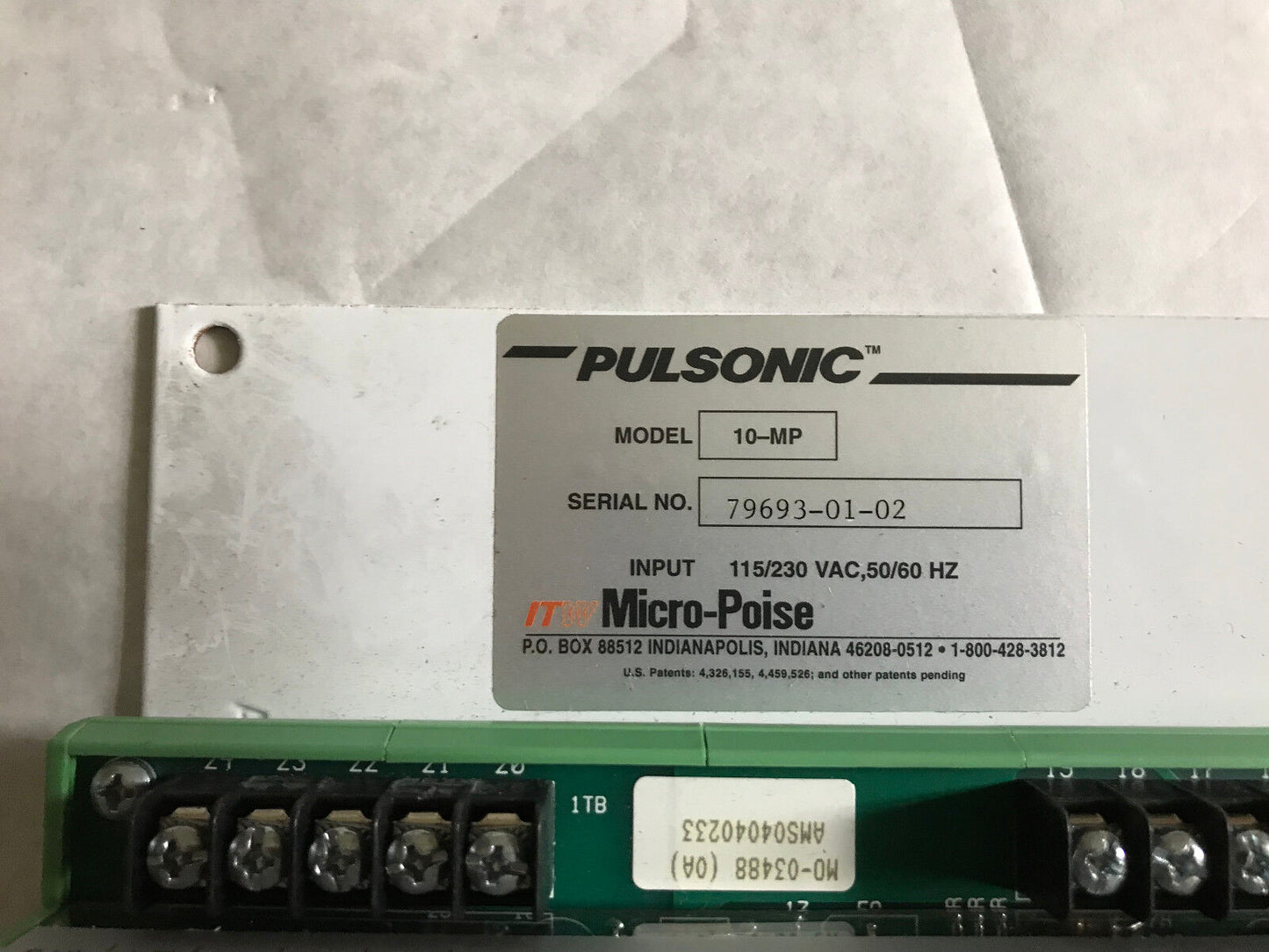 New Itw Pulsonic 10-Mp Sensor Controller Micro-Poise Cmc Pulsonic 10-Mp,Eo