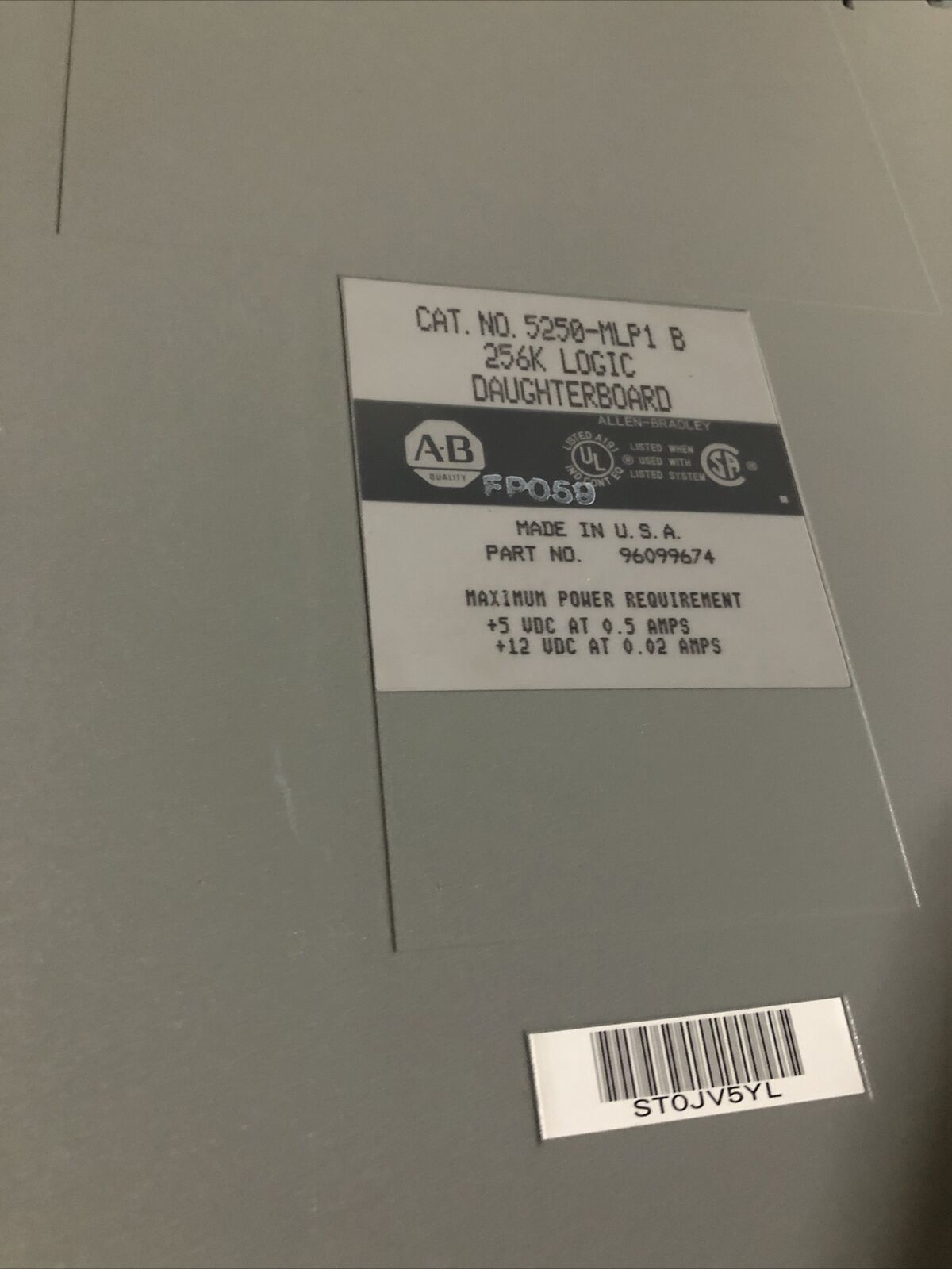 Allen Bradley S/S510014731,5250-Mlp1,256K Logic Daughterboard Logic Processor,Bq