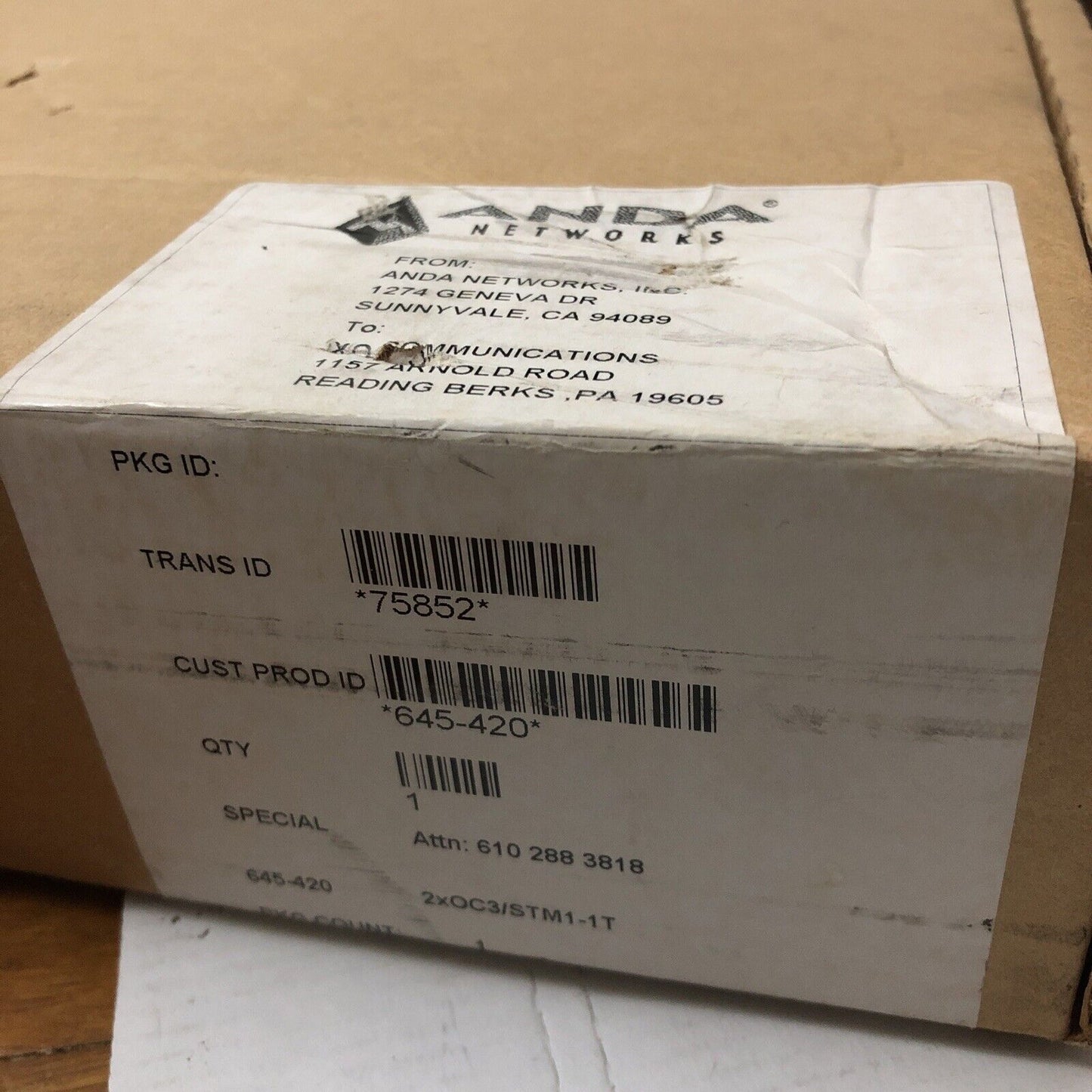 New Anda 2Xoc3/Stm1-1T,Pca 8200-0118-01 Networks Logical Trunk Ee4000 645420,Cr