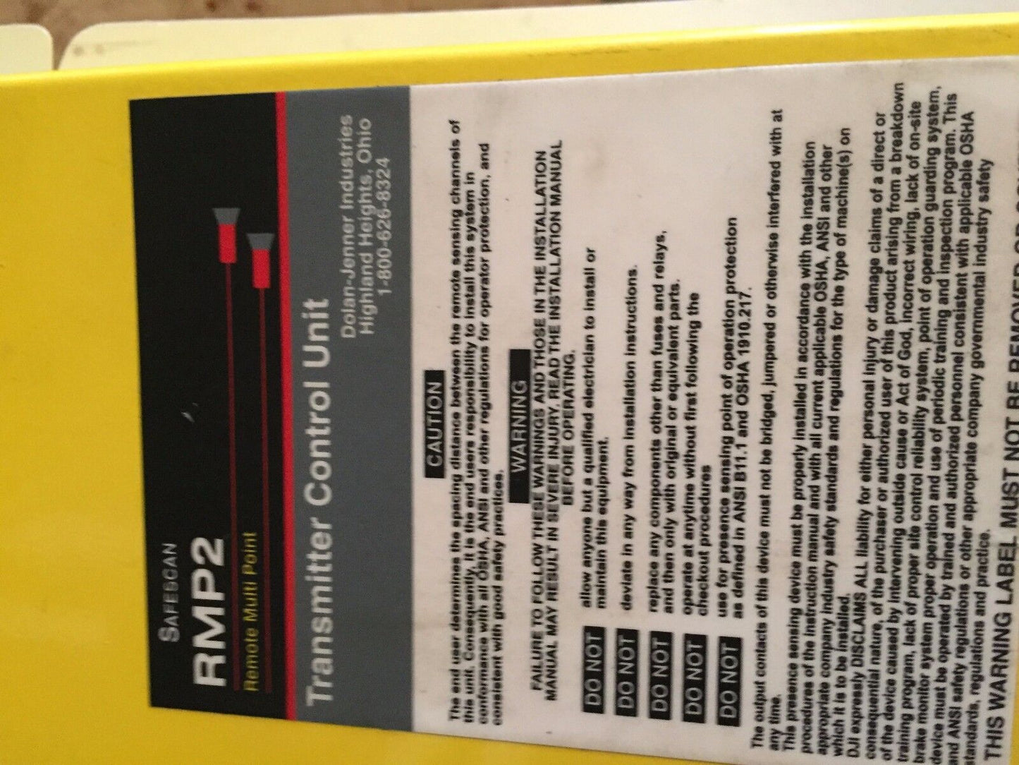 Dolan-Jenner Ss410-10002 Rmp2 Safescan Transmitter,Ch