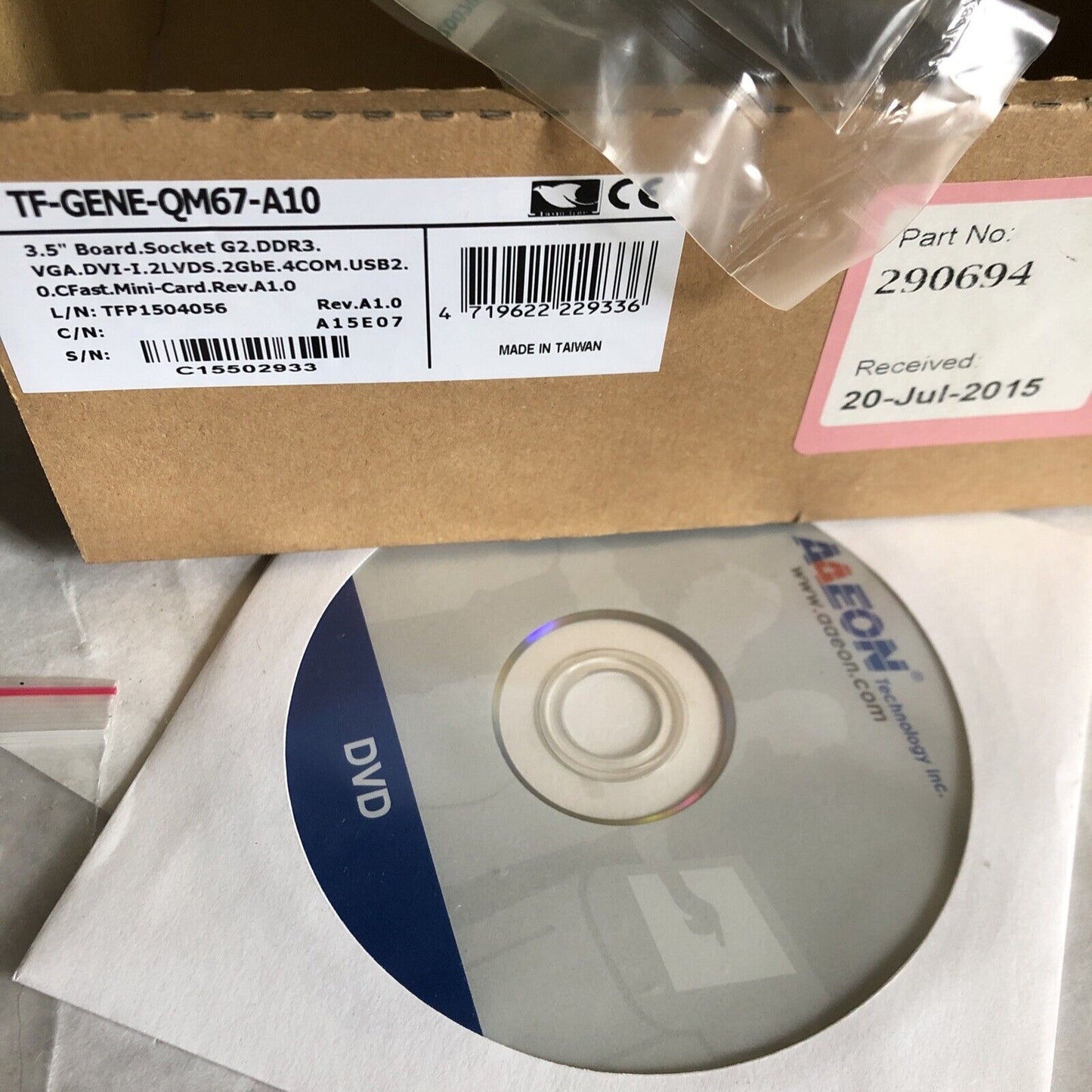 New Aaeon Tf-Gene-Qm67-A10,1907Qm7713,Gene-Qm67,Ff