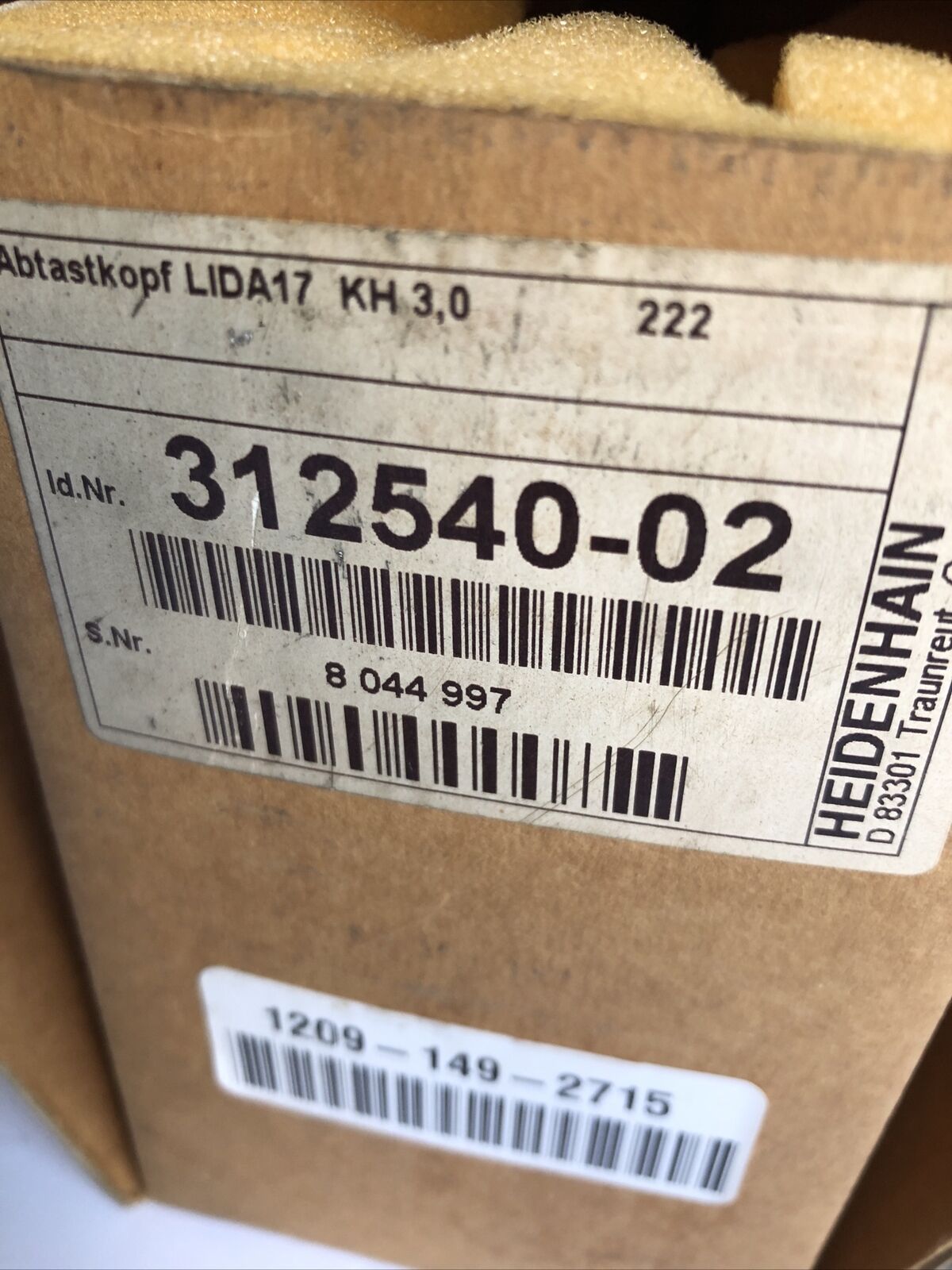New Heidenhain 312540-02,Lida 17 312 540-02 Linear Encoder Readhead,Fl
