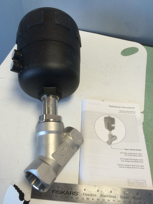 New 1 1/4" Npt Burkert 2000 A 32.0 Pipe Va, G1 1/4 Pmed Pilot Class 150 Pn25  Bk