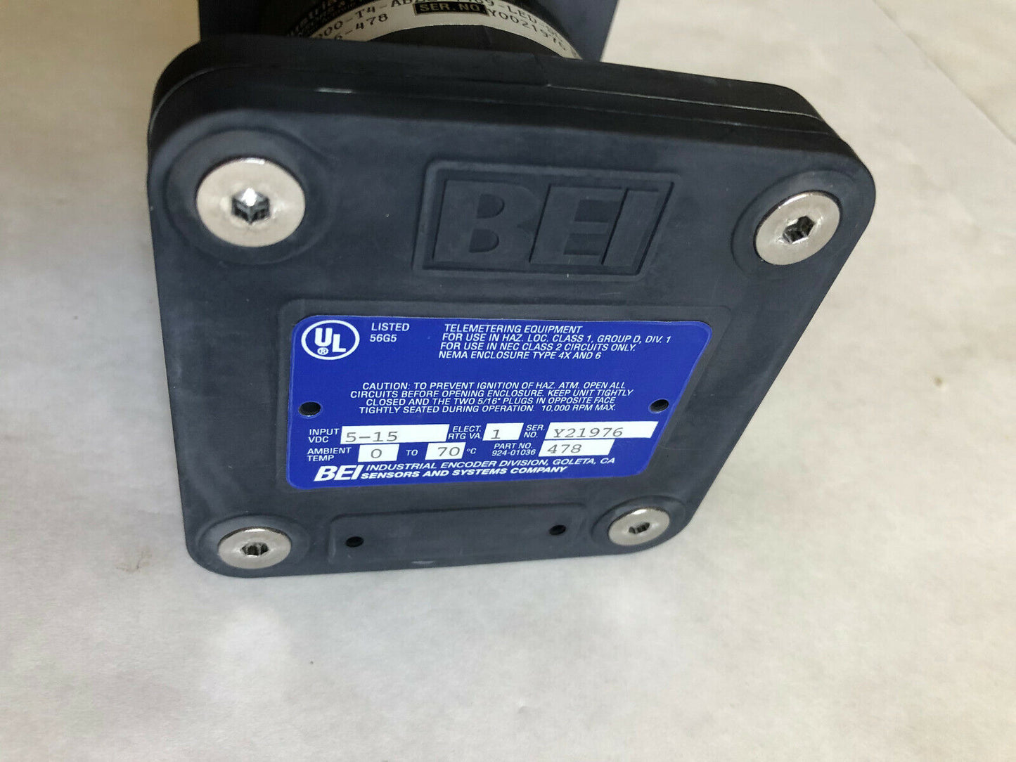 Bei H38d-8000-T4-Abzc-4469-Led-Sc-Ul,924-01036-478 Expolsion Proof Encoder,Ba