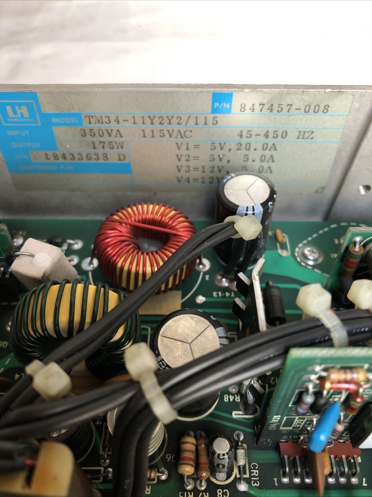 Lh Research Tm34-11Y2y2/115,847457-008,Power Supply,175 W,5/12 Vdc,847417,Ff