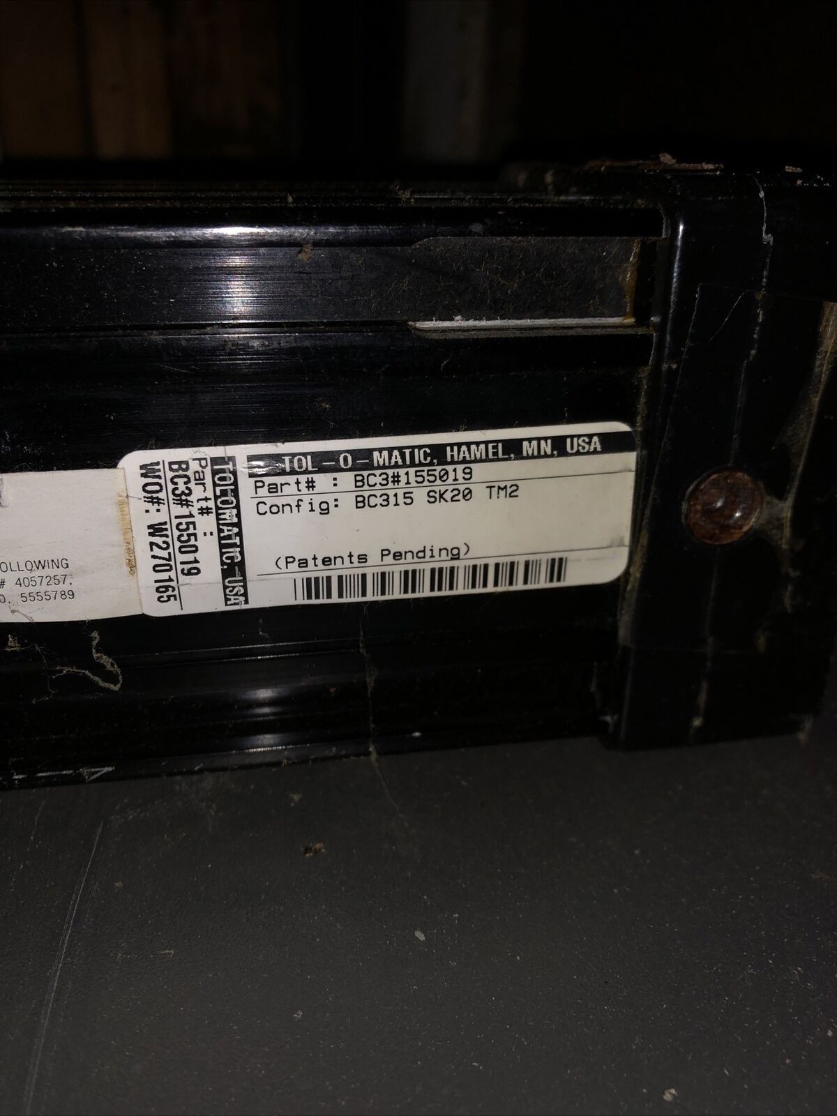 Tol-O-Matic Bc3#155019   Band Cylinder  Stroke Bc315sk20tm2 Cv,Ao