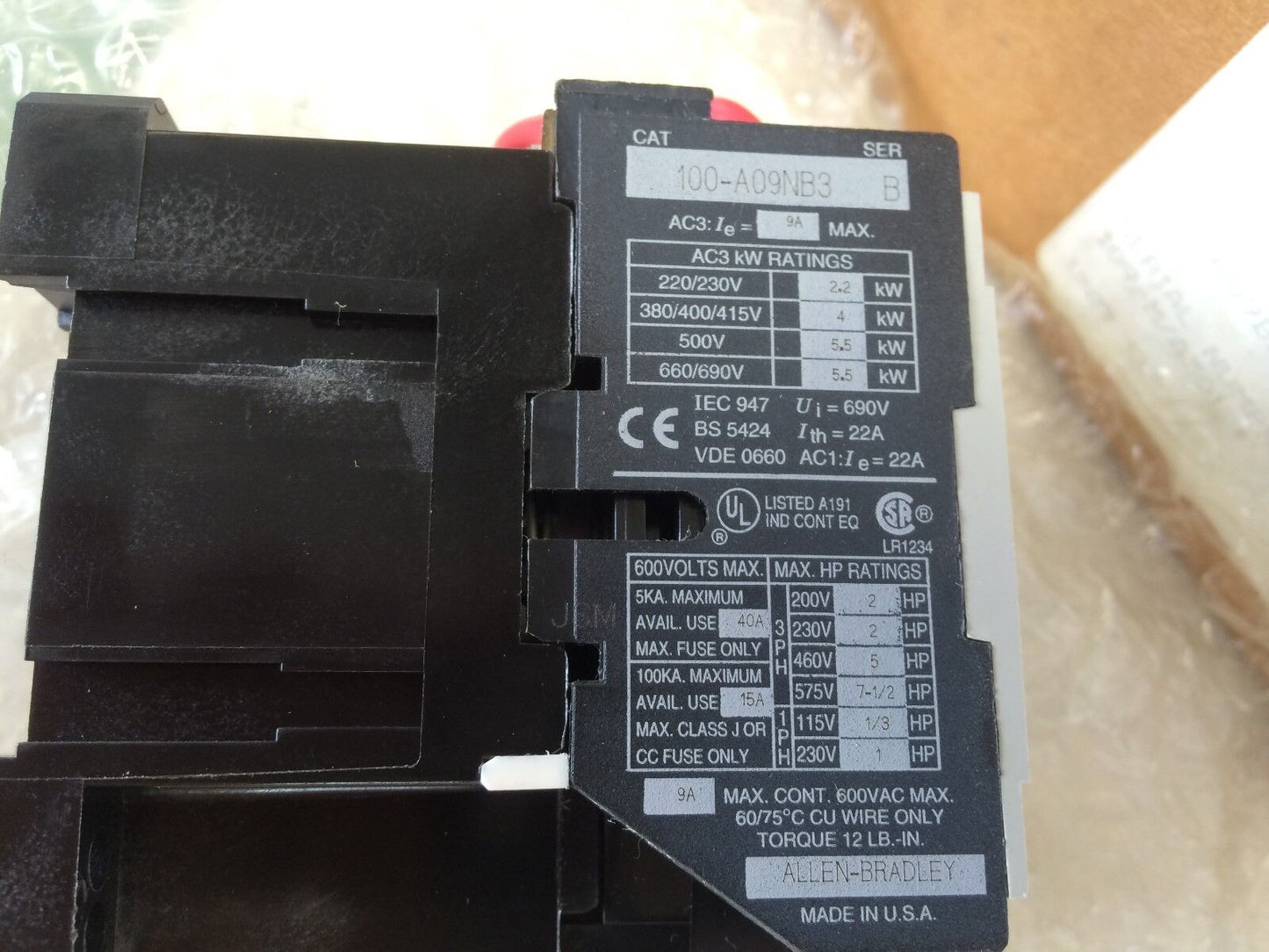 New 109-A09bb3-B1c Starter,Smp-2, 100-A09nb3 480V   3-Pole, 9A,Bd