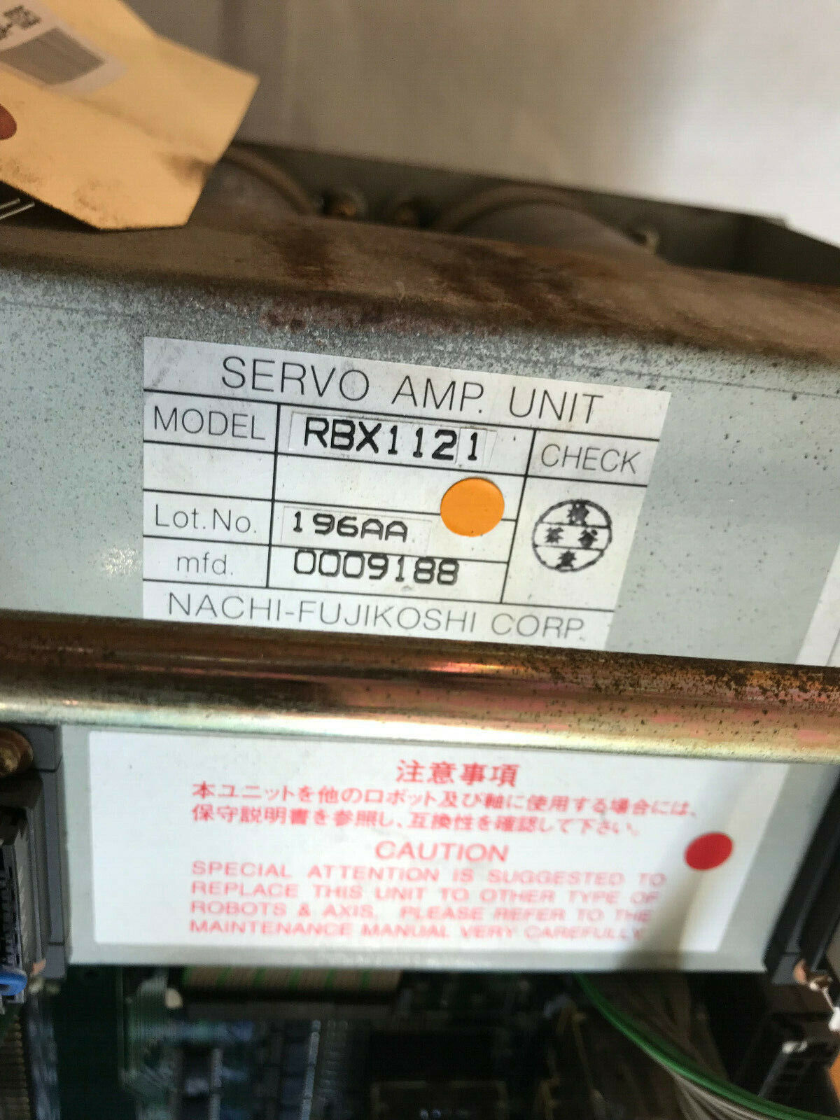Nachi-Fujikoshi Rbx1121 Servo Amp Unit,39-Ooo93437,26A-00097193,26A-Ooo97193,Sn